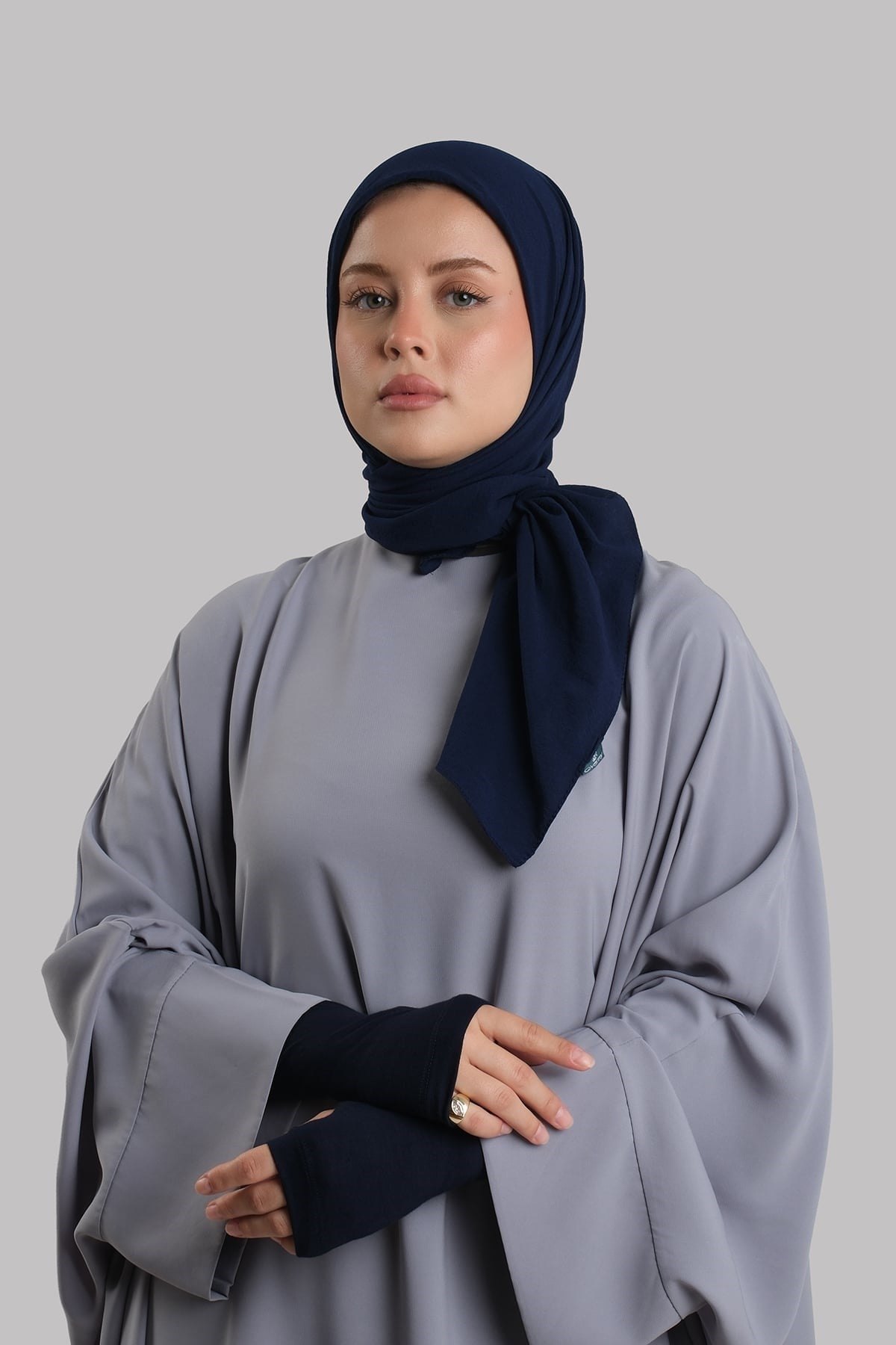 Lacivert Düz Klasik Eşarp İtalyan Dikişli Relax Kumaş Sade 202209_02