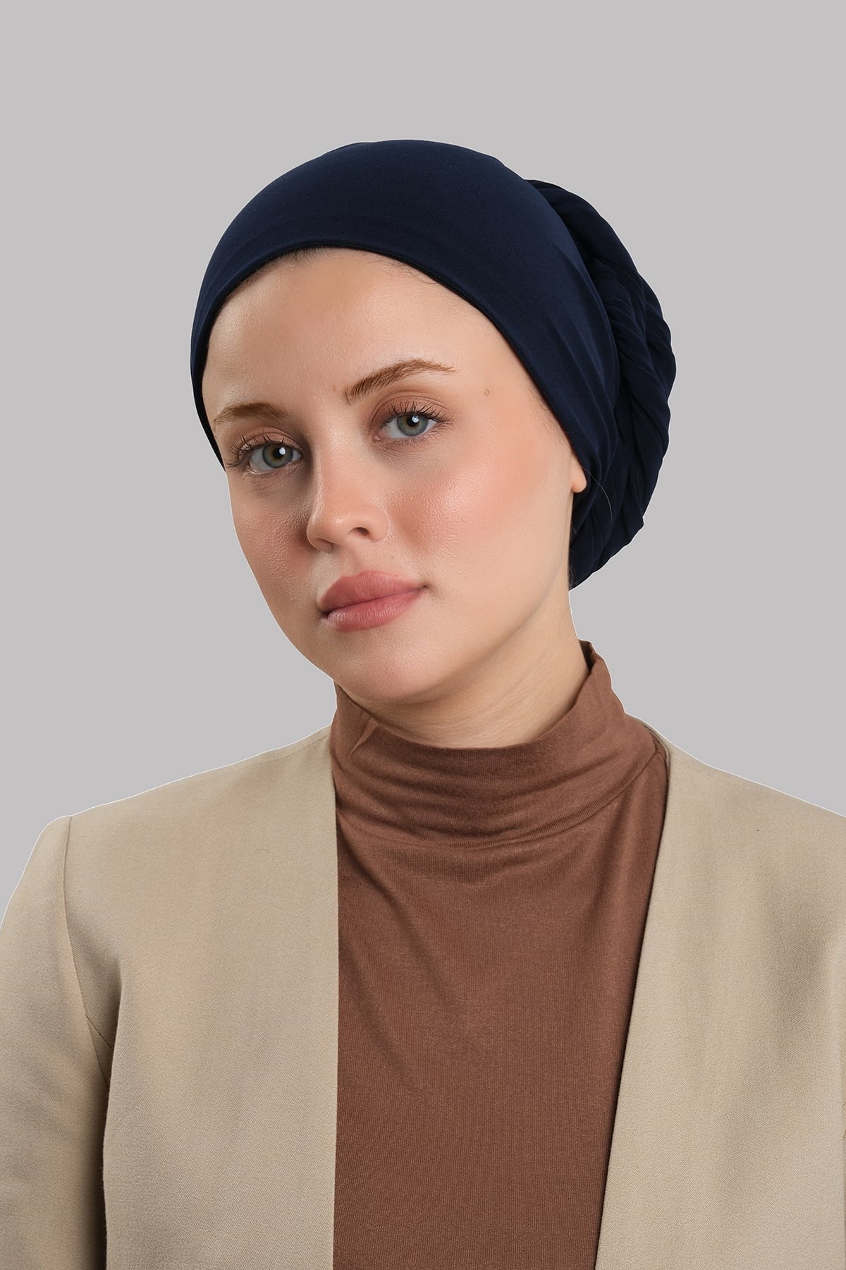Lacivert Versa Kuyruklu Pratik Tesettür Bone Sandy Büzgülü 2515_02