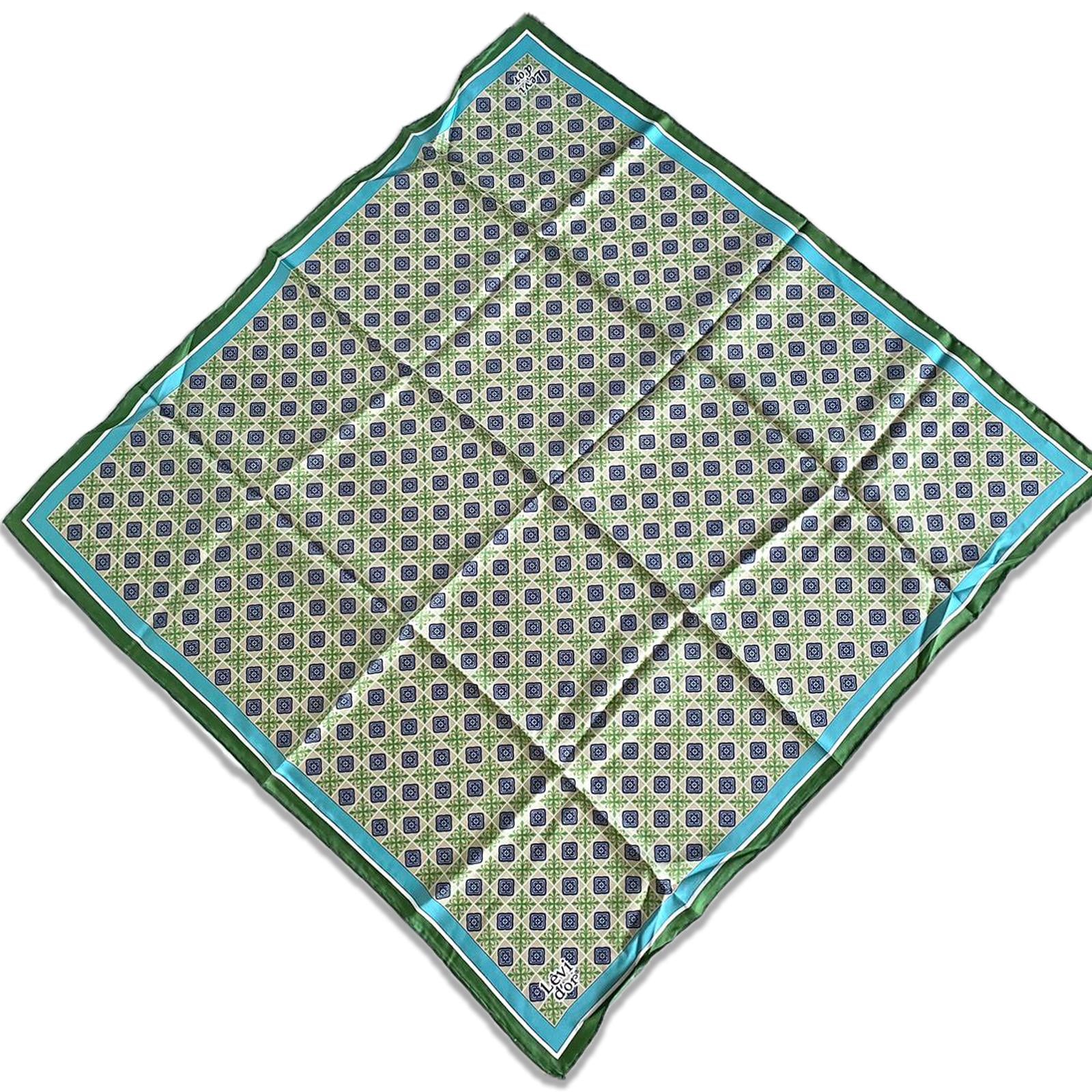 Levidor Twill Silk Scarf 35031 Green Mixed Pattern