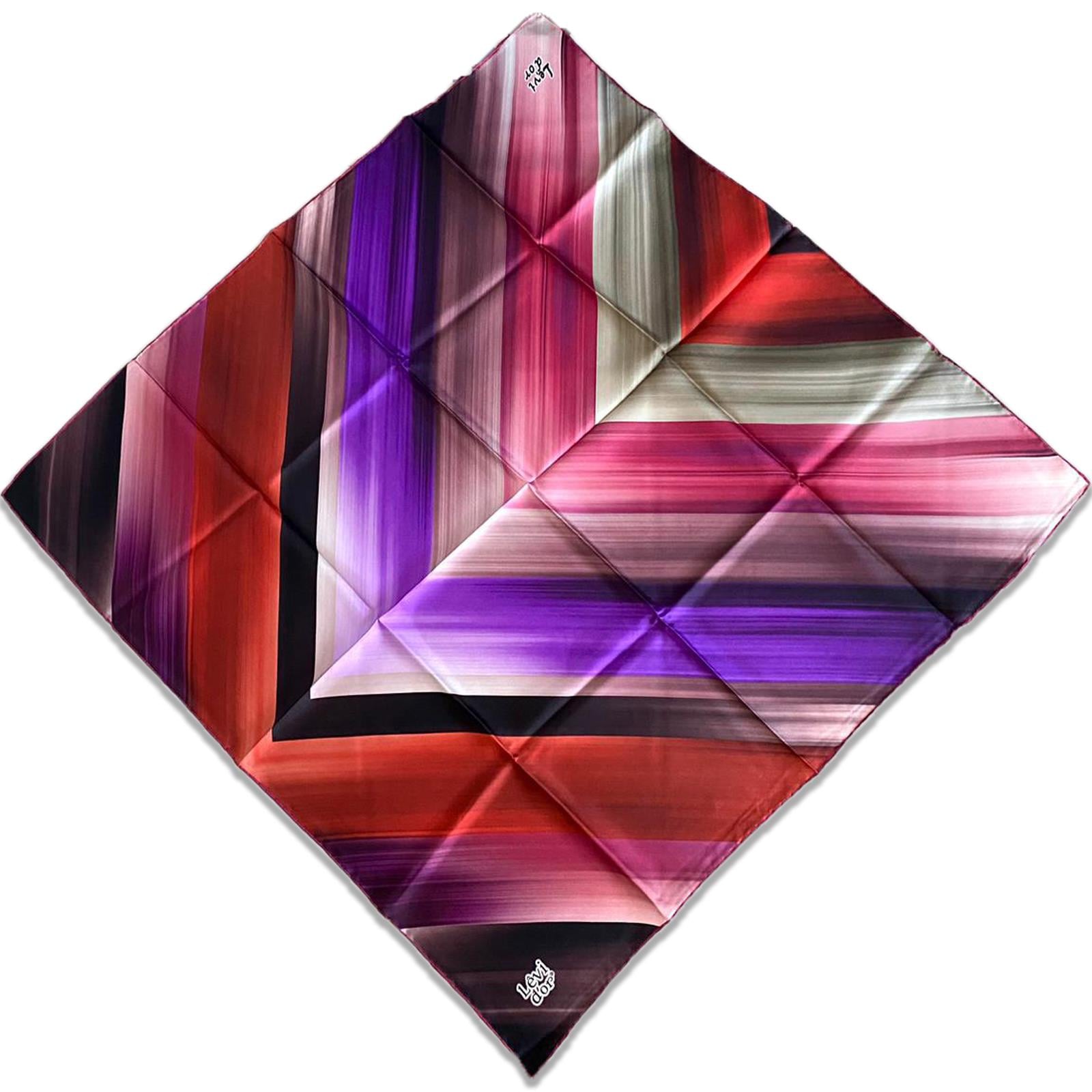 Levidor Twill Silk Scarf 35055 Purple Mixed Pattern