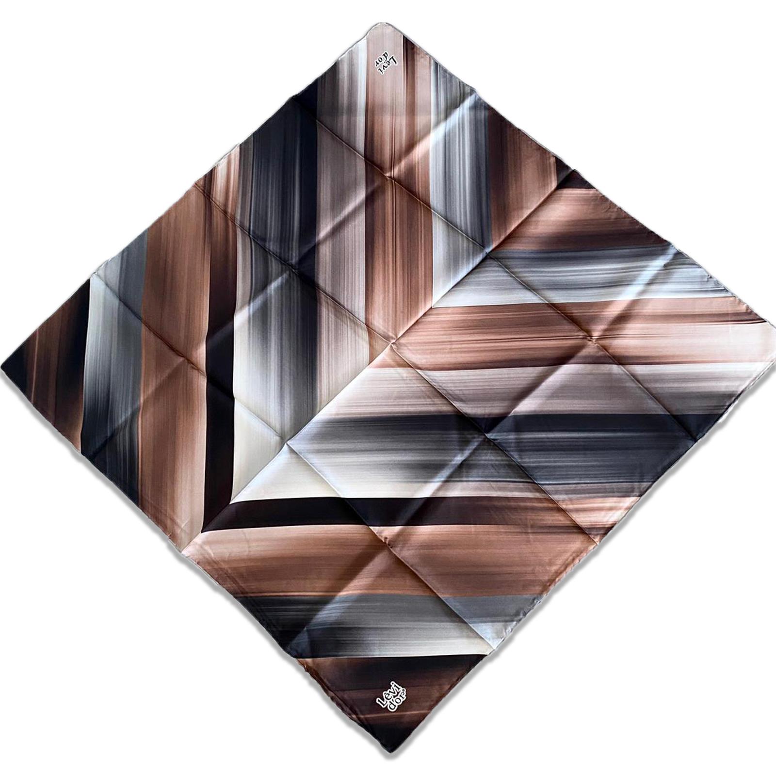 Levidor Twill Silk Scarf 35059 Brown Mixed Pattern