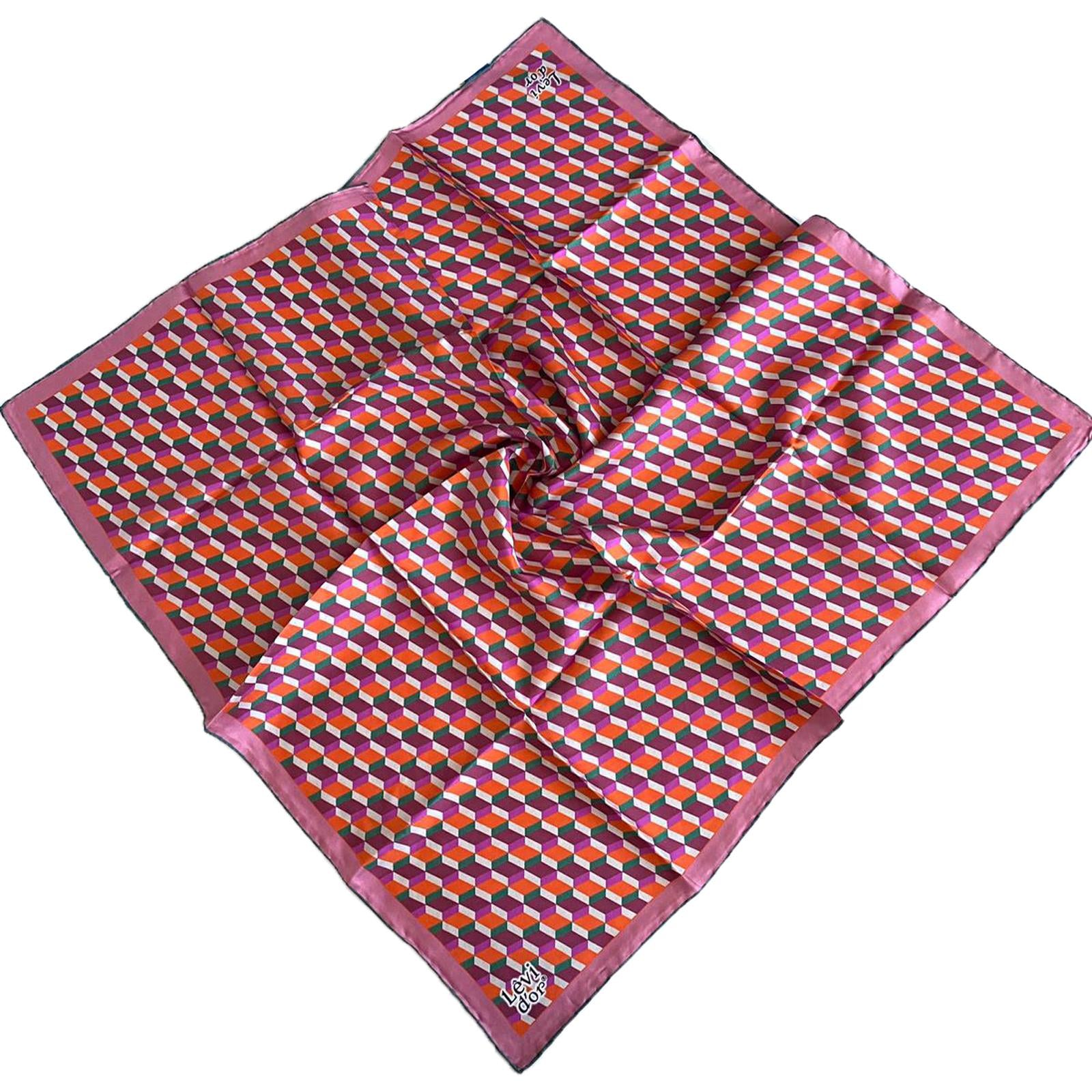 Levidor Tivil İpek Eşarp 35112 Pembe Karışık Desen