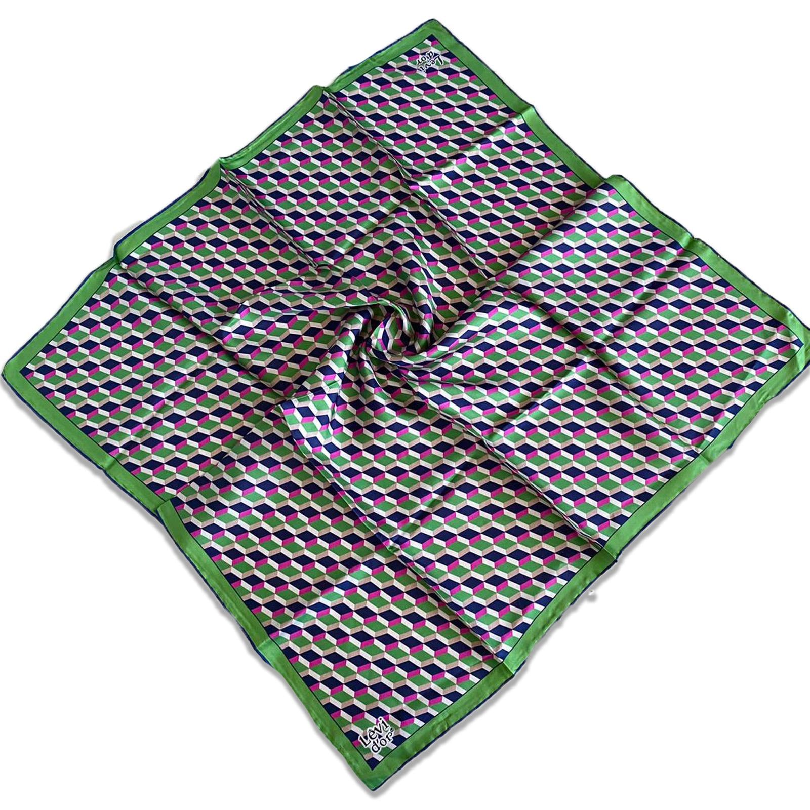 Levidor Tivil İpek Eşarp 35113 Yeşil  Karışık Desen