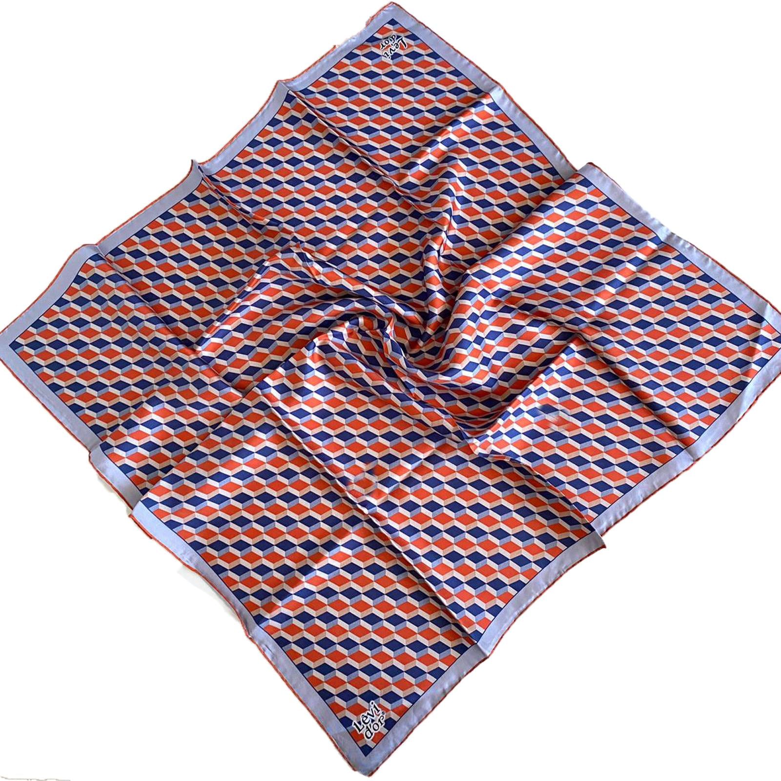 Levidor Tivil İpek Eşarp 35114 Turuncu Karışık Desen