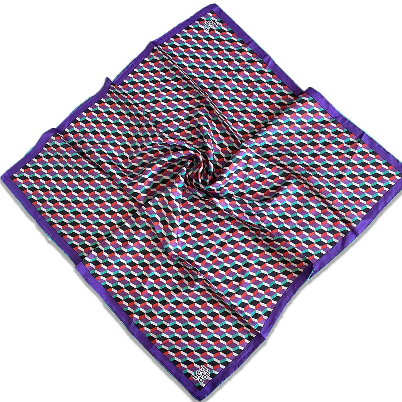 Levidor Tivil İpek Eşarp 35115 Mor Karışık Desen