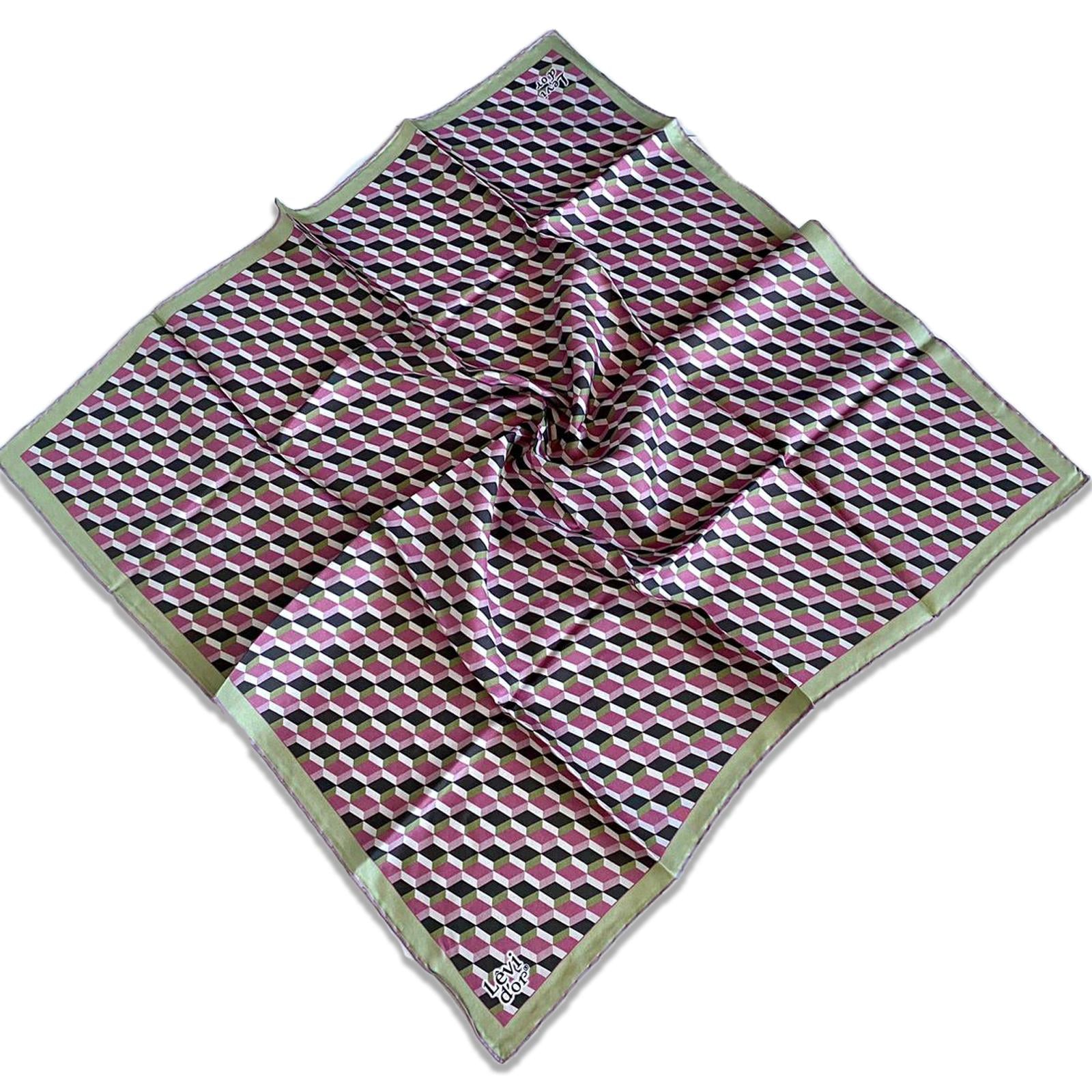 Levidor Tivil İpek Eşarp 35118 Yeşil Karışık Desen