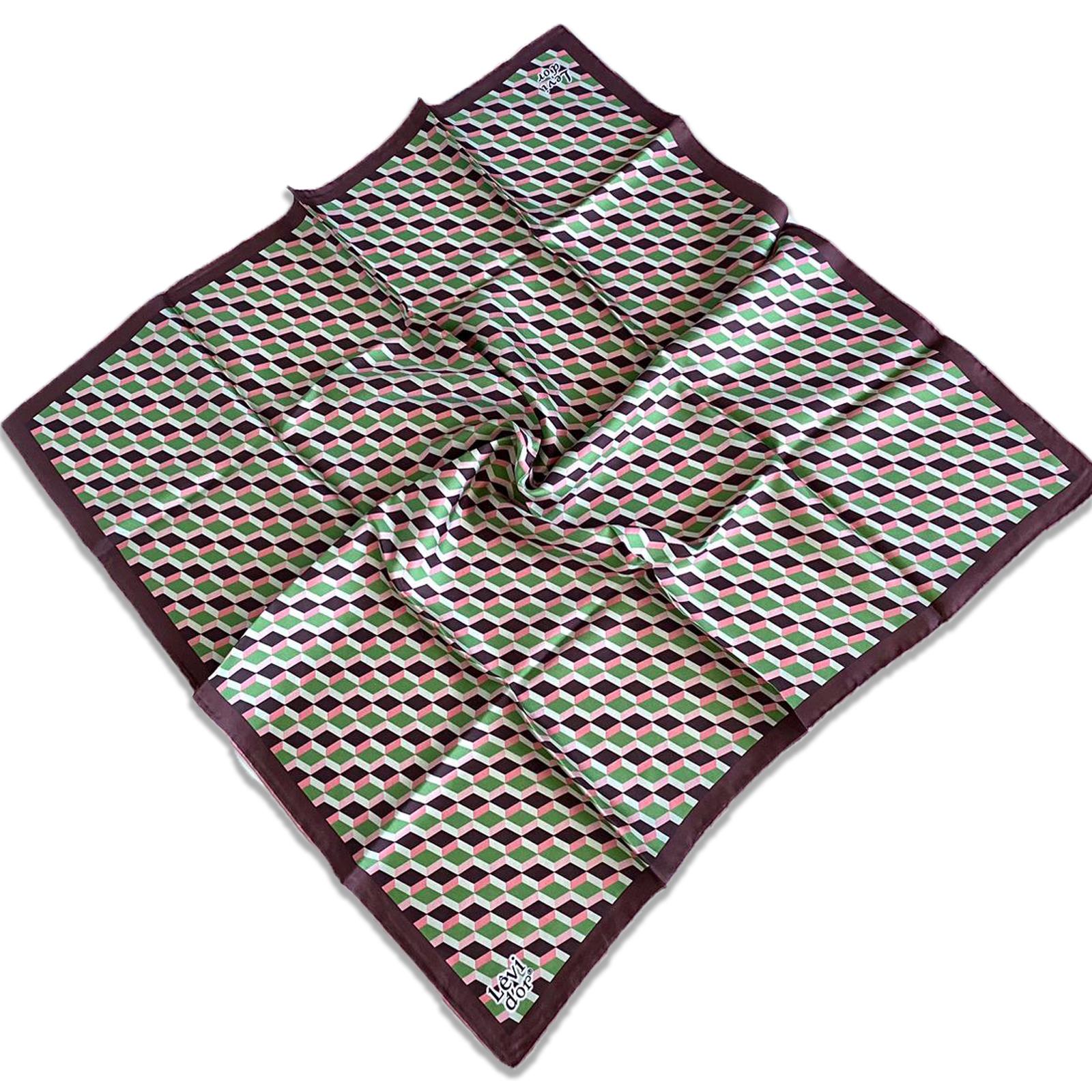 Levidor Tivil İpek Eşarp 35119 Yeşil Karışık Desen