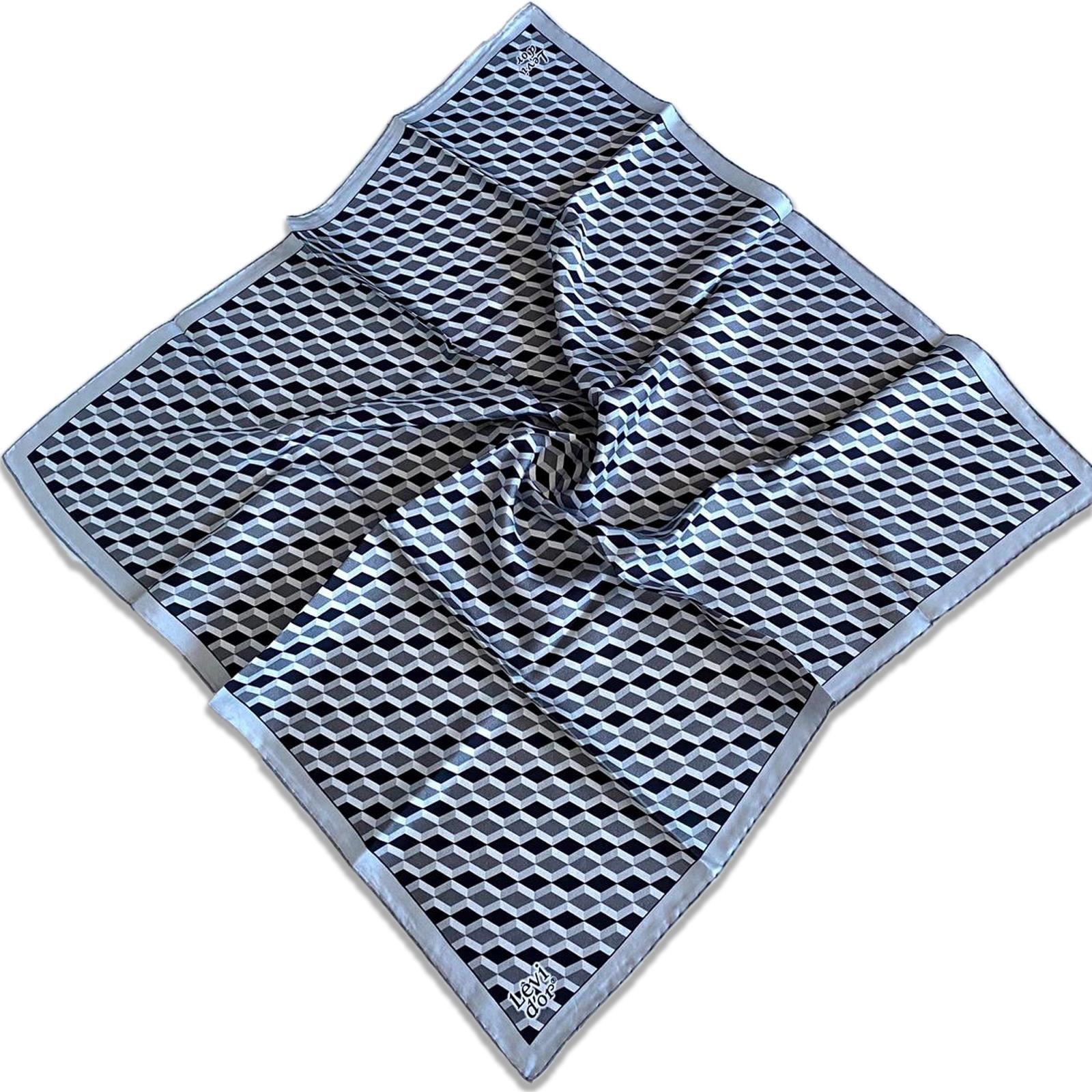 Levidor Tivil İpek Eşarp 35120 Siyah Karışık Desen