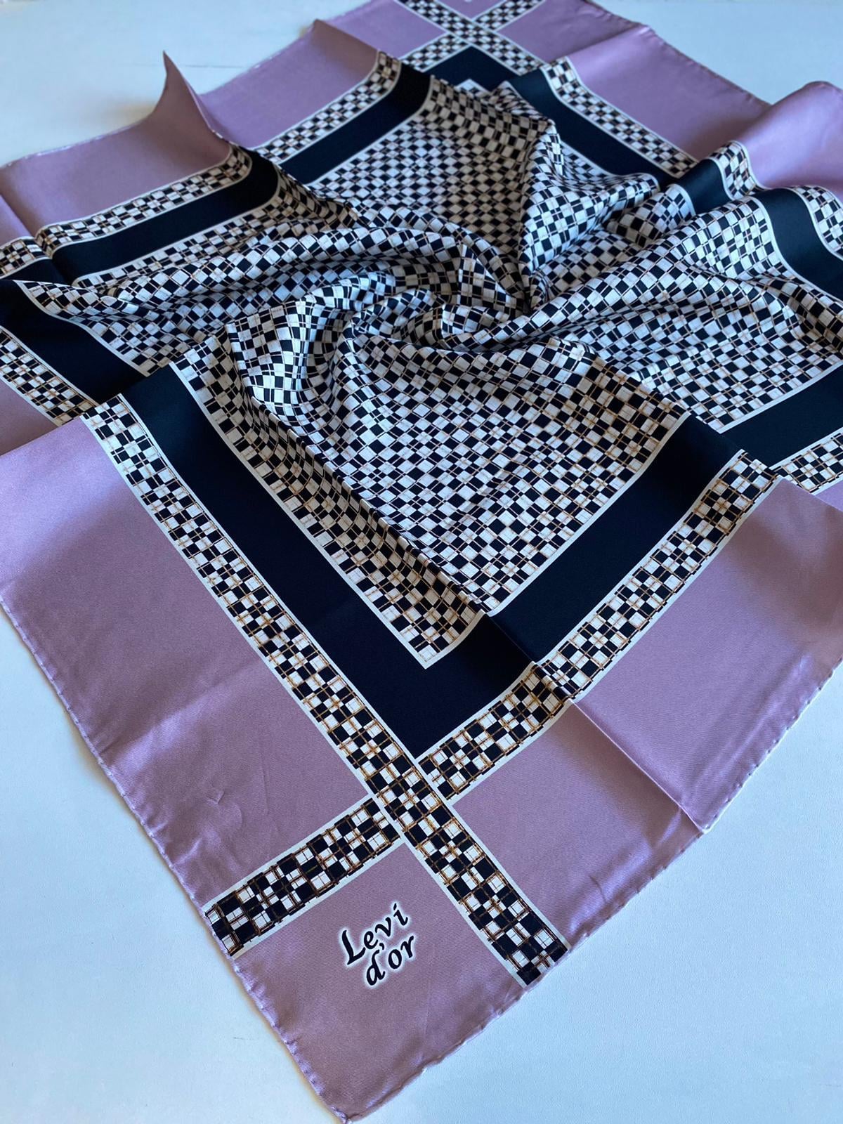 Levidor Tivil İpek Eşarp 40060 Pembe Karışık Desen