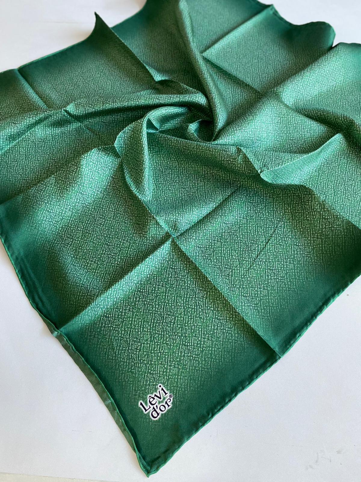 Levidor Tivil İpek Eşarp 4043-11 Yeşil Karışık Desen