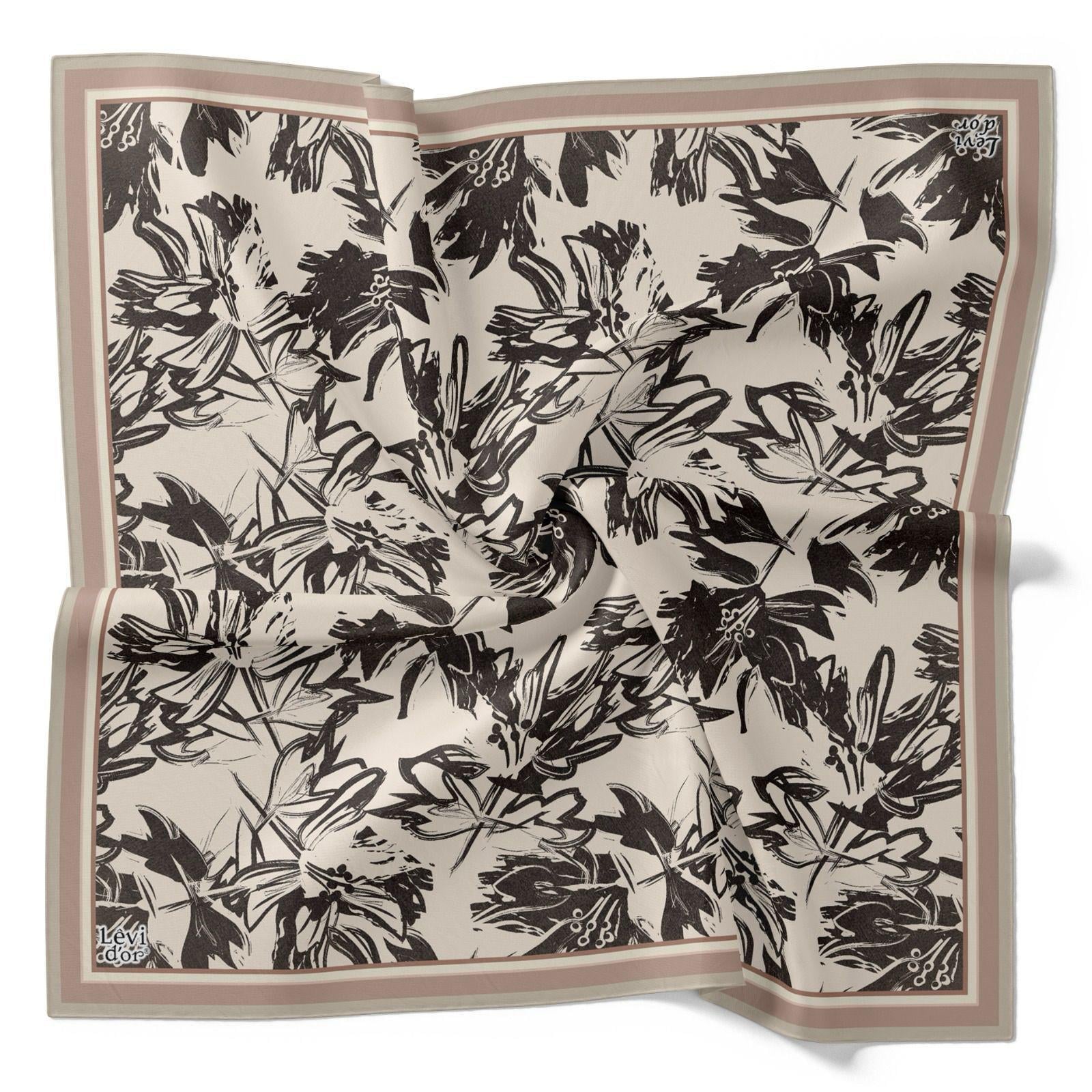 Levidor Tivil İpek Eşarp 4091-12 Pembe Karışık Desen