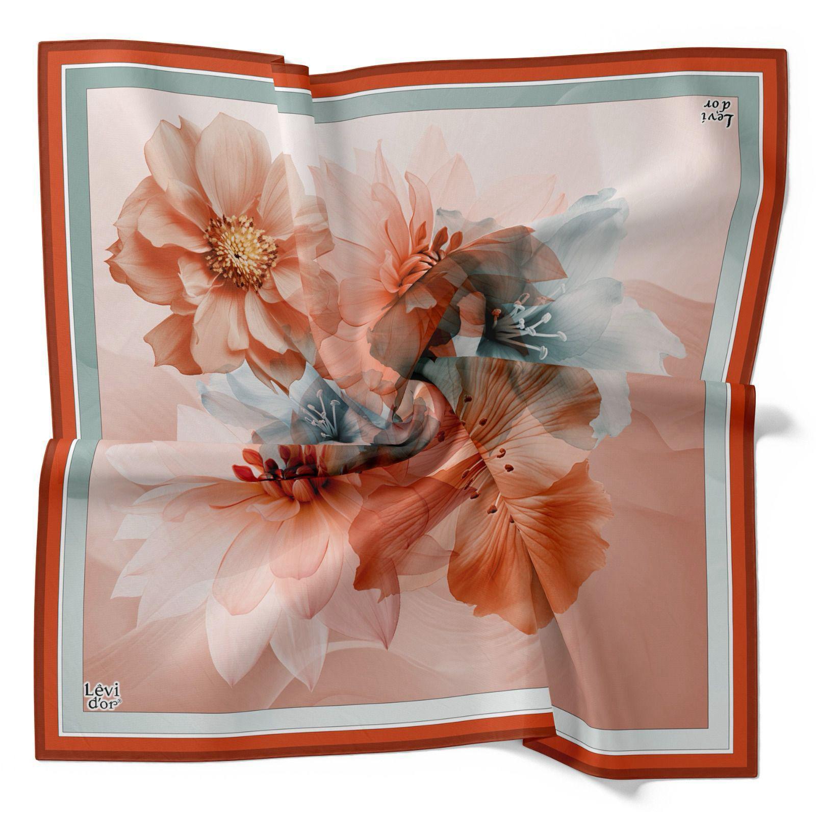 Levidor Tivil İpek Eşarp 4093-11 Kırmızı Karışık Desen