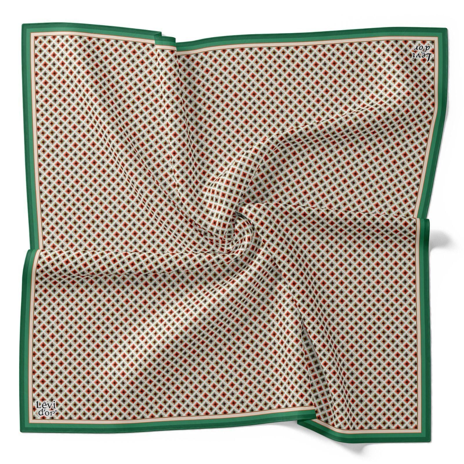 Levidor Tivil İpek Eşarp 4100-1 Yeşil Karışık Desen