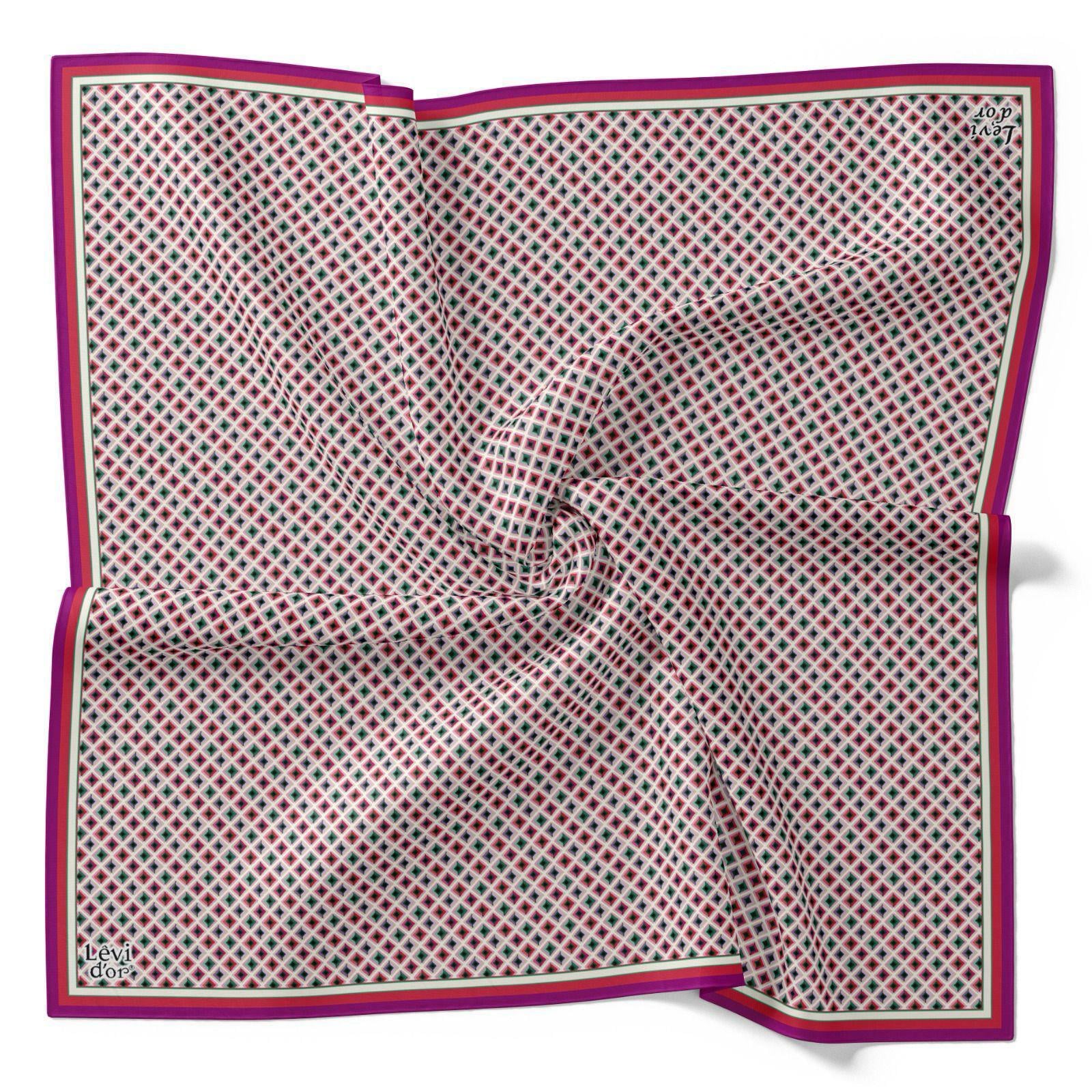 Levidor Tivil İpek Eşarp 4100-3 Pembe Karışık Desen