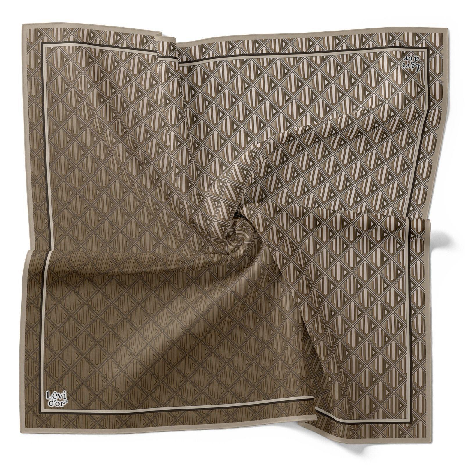 Levidor Tivil İpek Eşarp 4113-1 Kahverengi Karışık Desen