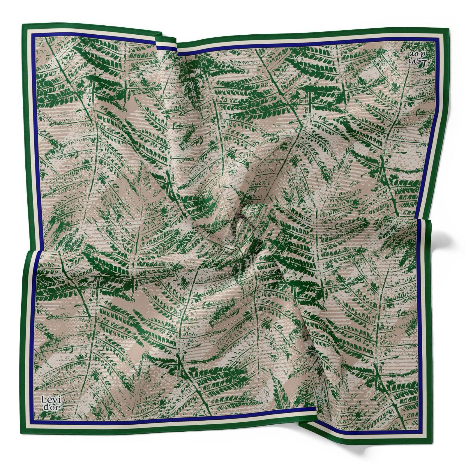 Levidor Tivil İpek Eşarp 4120-1 Yeşil Karışık Desen