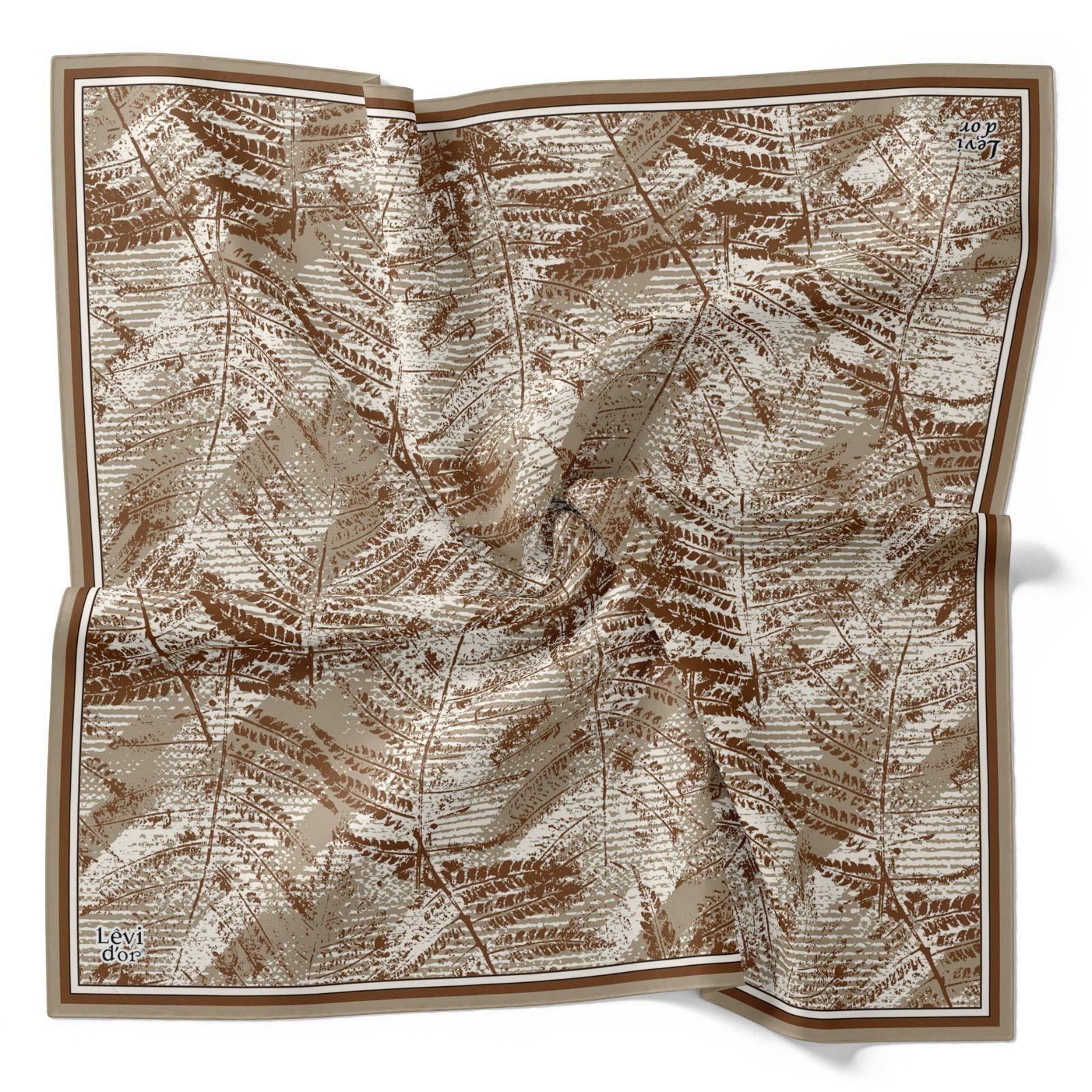 Levidor Tivil İpek Eşarp 4120-2 Kahverengi Karışık Desen