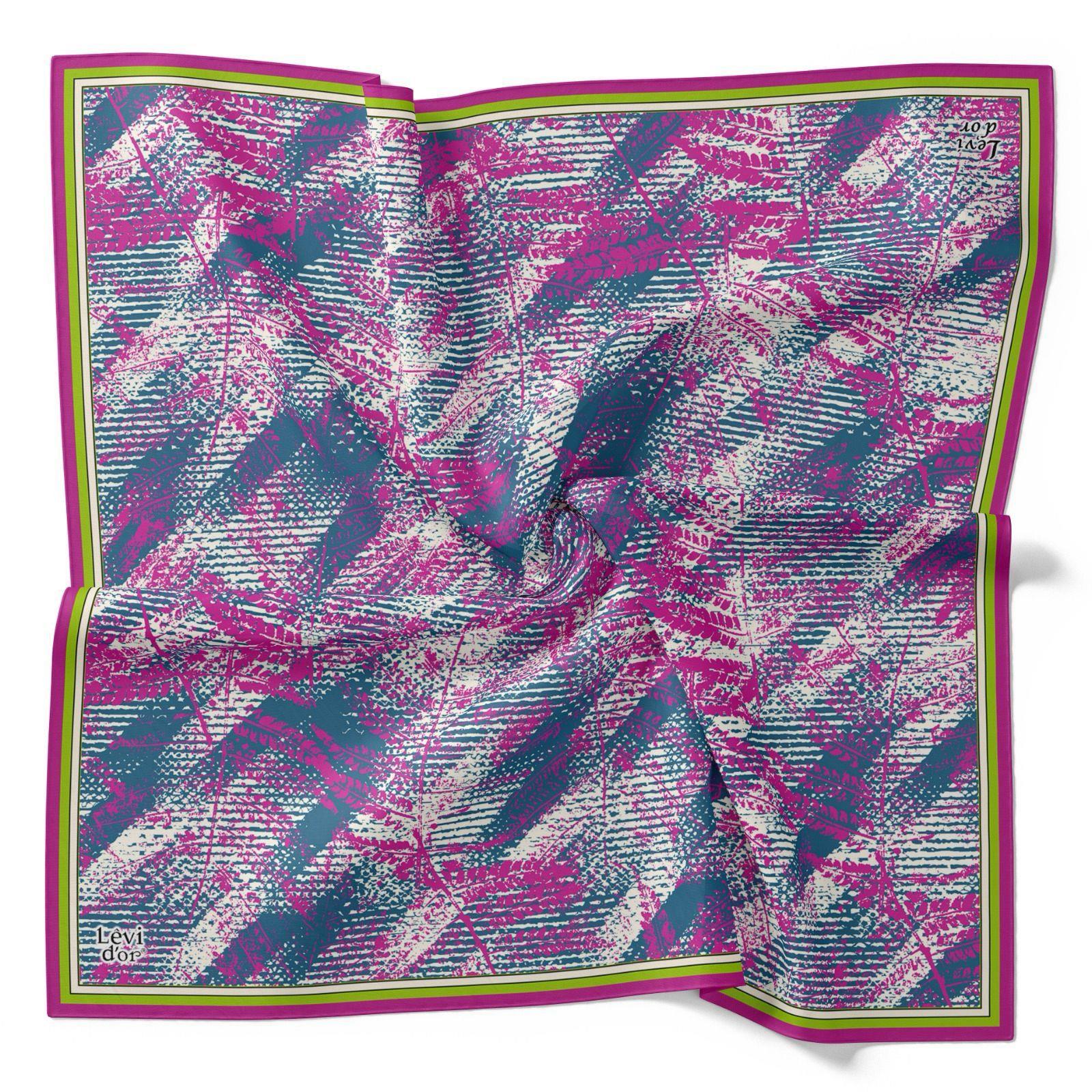 Levidor Tivil İpek Eşarp 4120-5 Petrol Mavi Karışık Desen