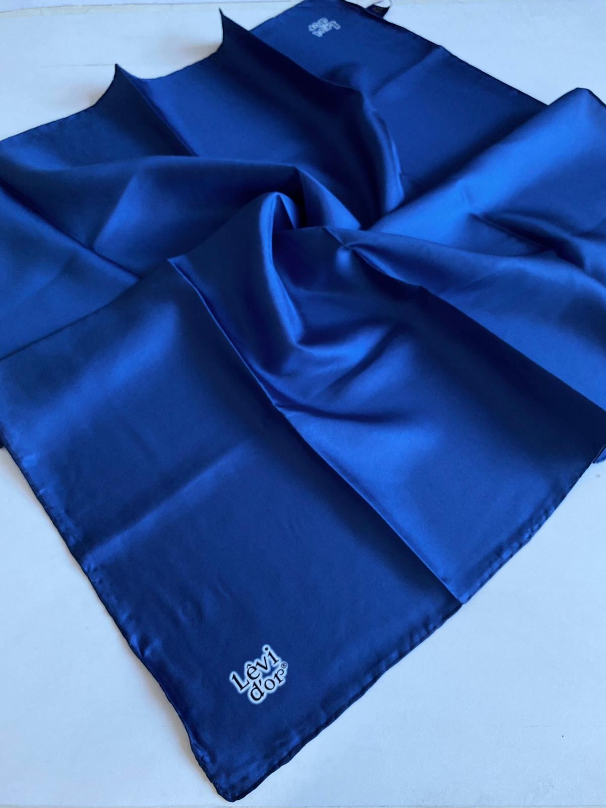 Levidor Tivil İpek Eşarp 42056 Mavi Düz Renk