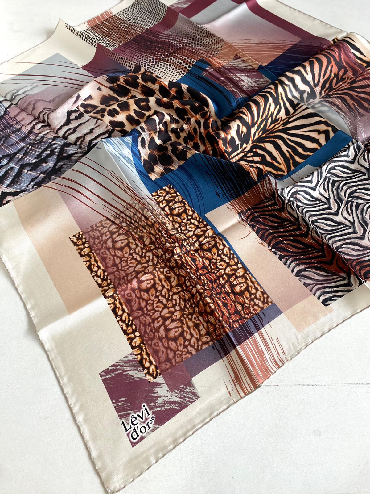 Levidor Tivil İpek Eşarp 43970 Pembe Karışık Desen