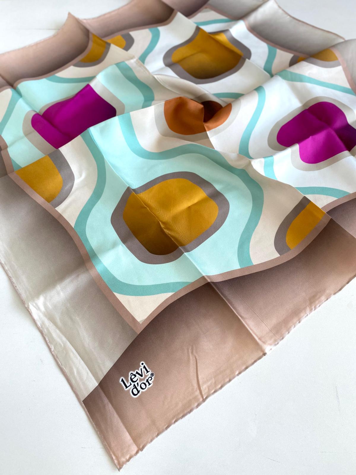 Levidor Tivil İpek Eşarp 46849 Somon Rengi Karışık Desen