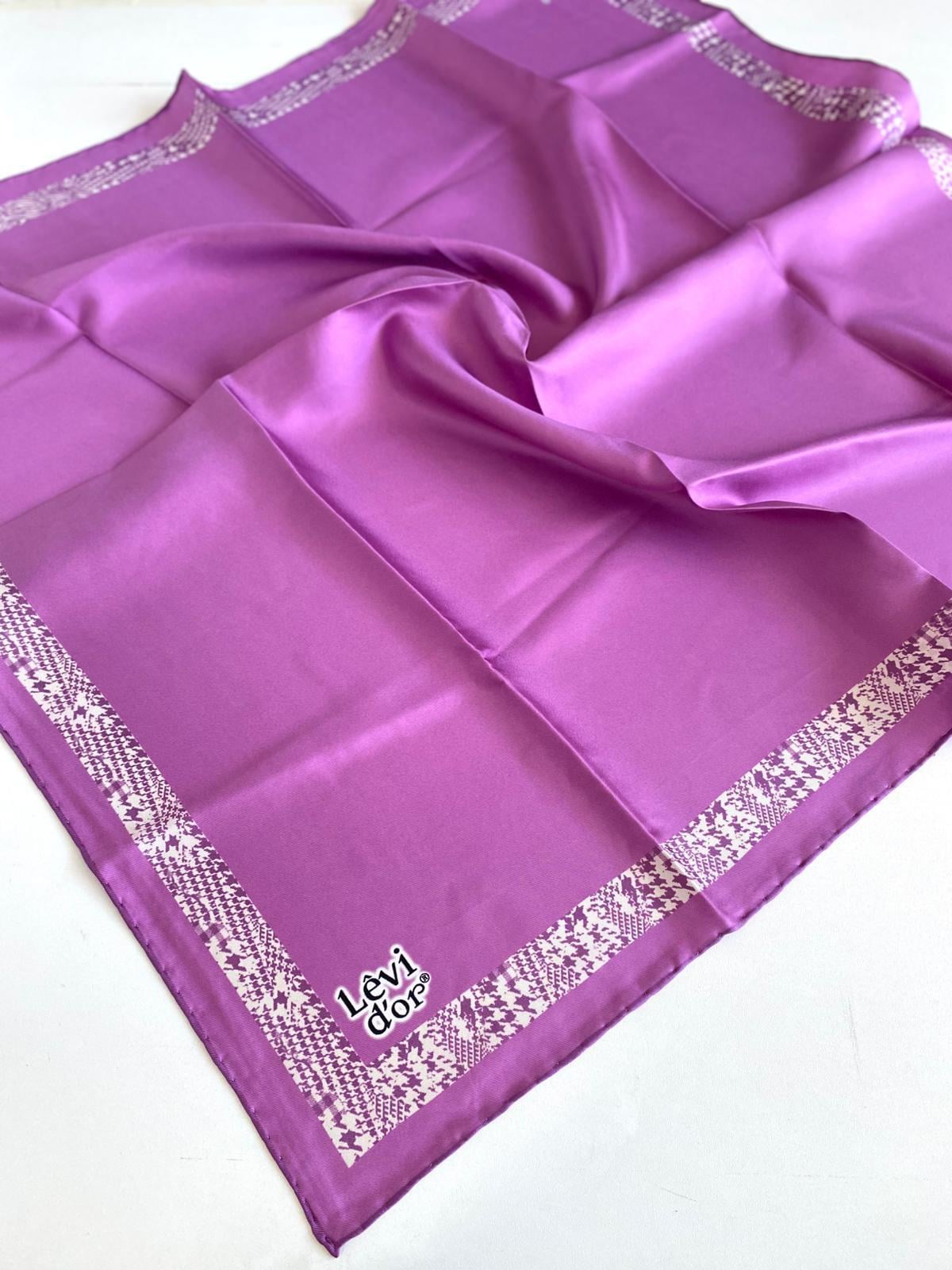 Levidor Twill Silk Scarf 46903 Pink Mixed Pattern