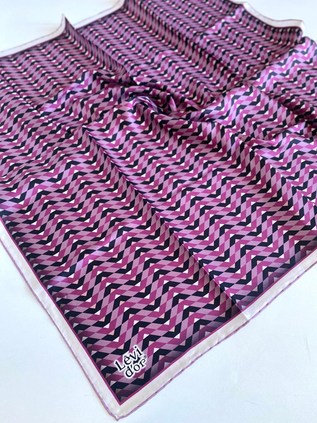 Levidor Tivil İpek Eşarp 47092 Pembe Karışık Desen