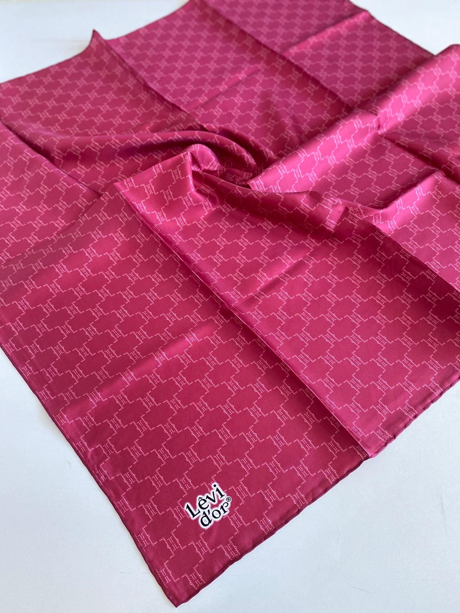 Levidor Twill Silk Scarf 47112 Pink Mixed Pattern