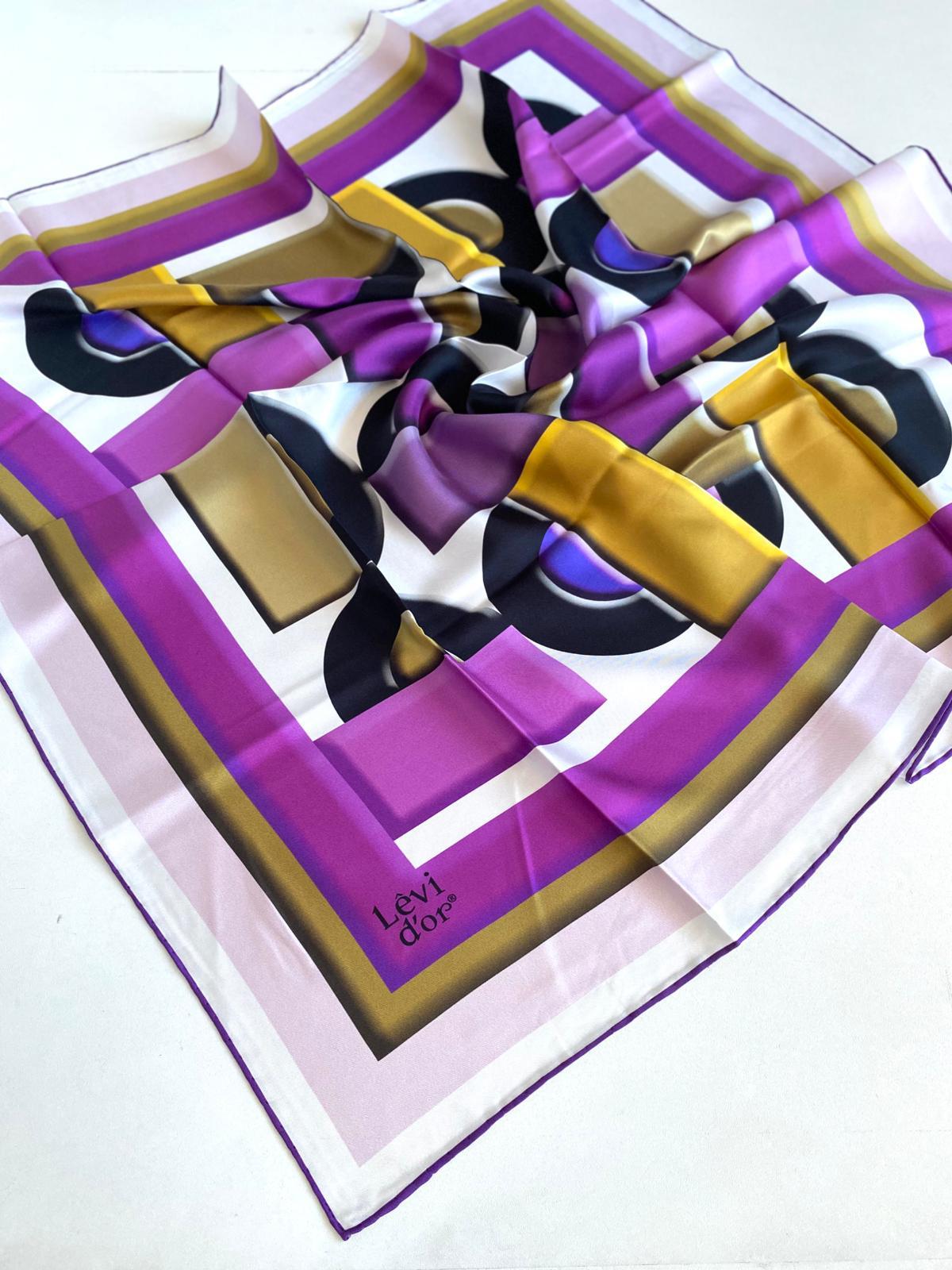 Levidor Tivil İpek Eşarp 48903 Pembe Karışık Desen