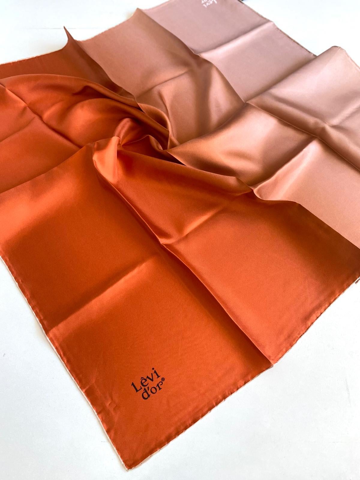 Levidor Silk Twill Scarf 48915 Orange Mixed Pattern