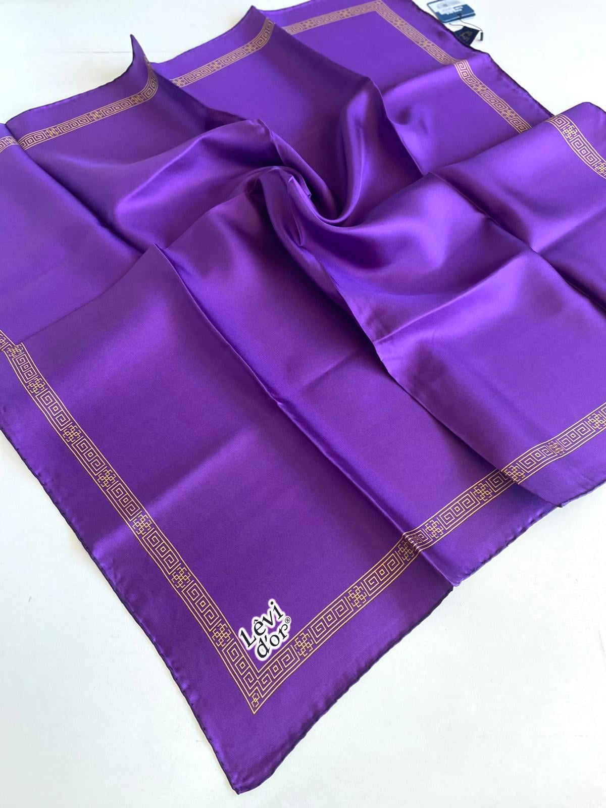 Levidor Twill Pure Silk Scarf 48931 Purple Mixed Pattern