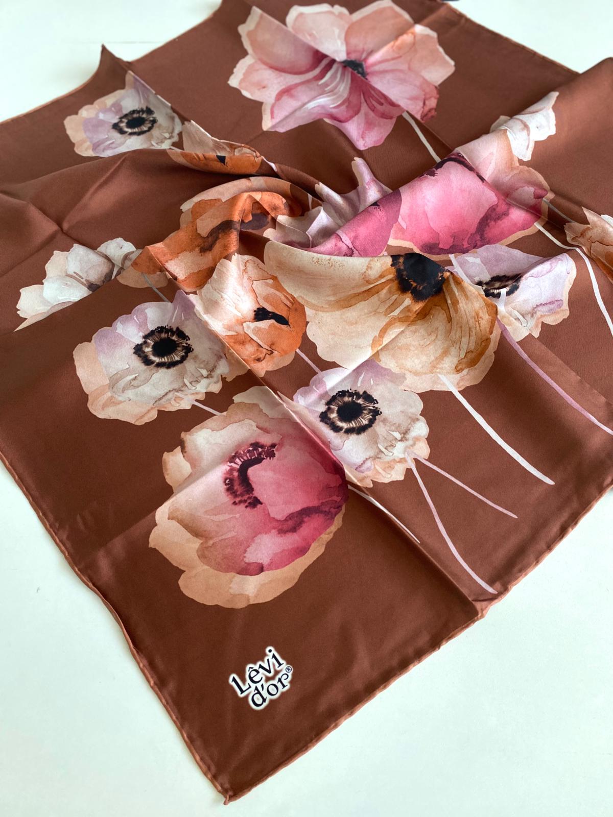 Levidor Twill Pure Silk Scarf 48985 Onion Peel Mixed Pattern