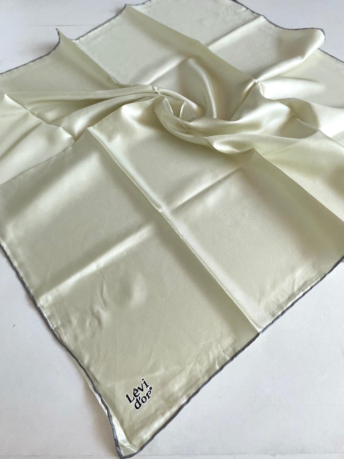 Levidor Twill Pure Silk Scarf 49202 Cream Plain Color