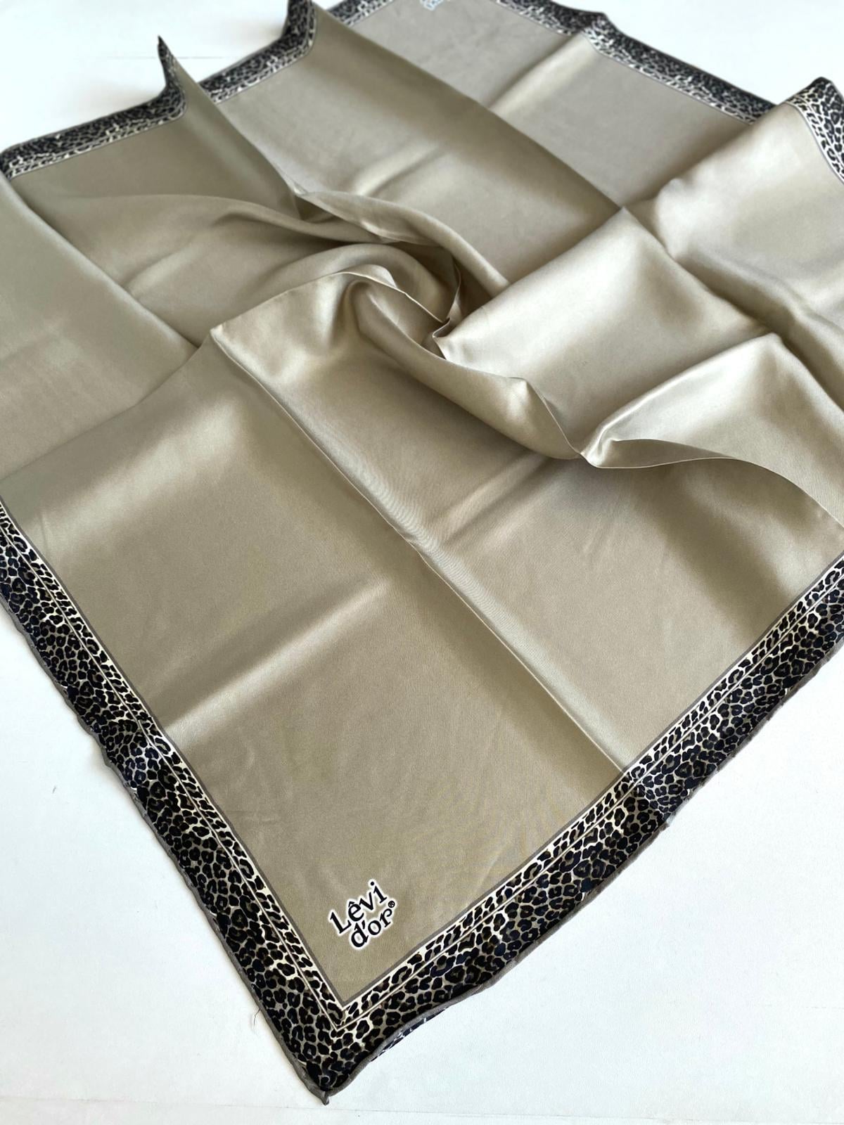 Levidor Twill Pure Silk Scarf 49220 Green Mixed Pattern