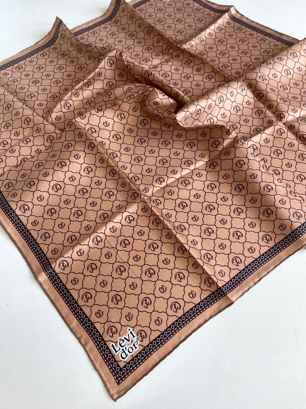 Levidor Tivil Saf İpek Eşarp 49247 Soğan Kabuğu Karışık Desen