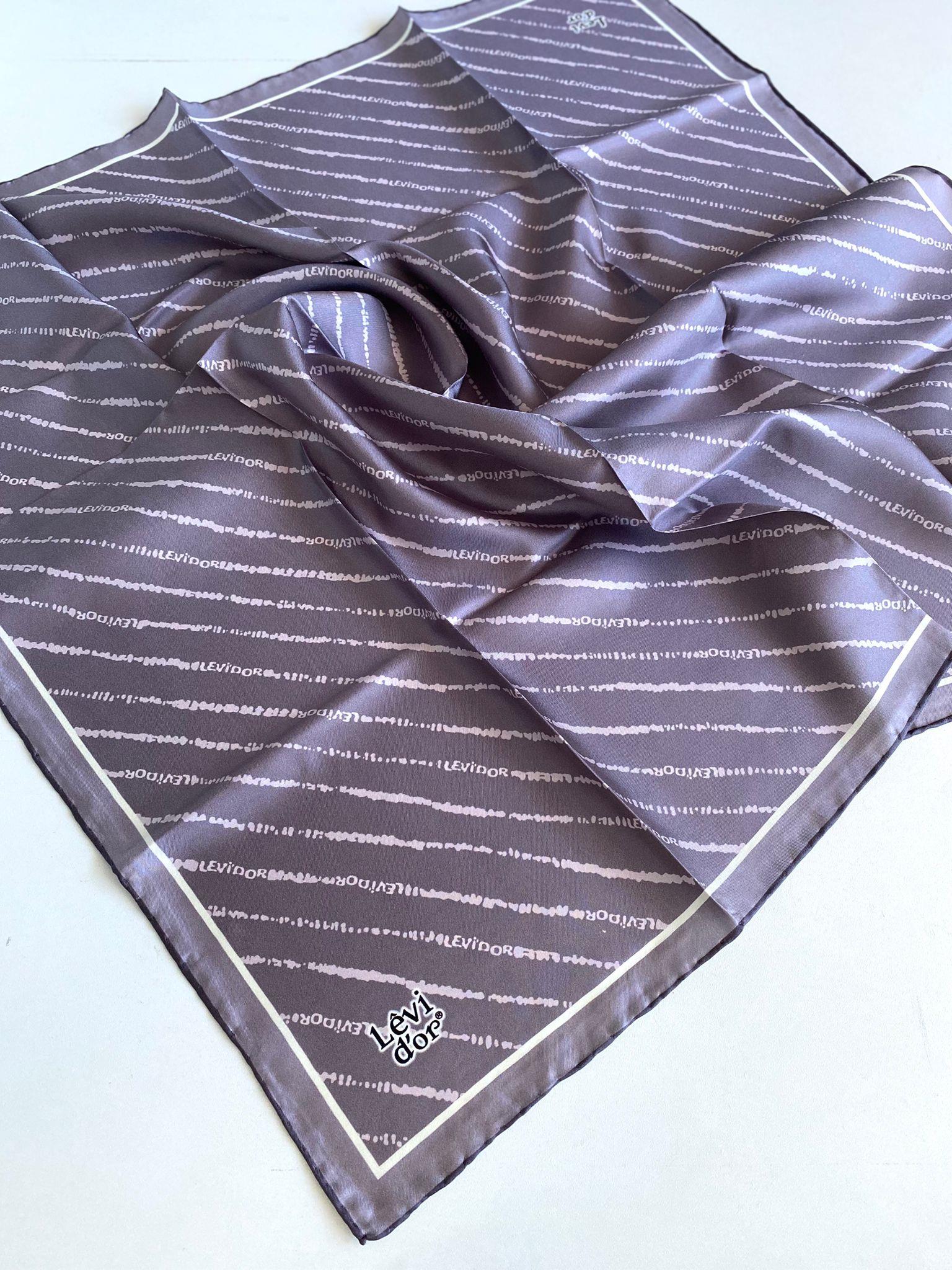 Levidor Twill Pure Silk Scarf 49367 Lilac Mixed Pattern