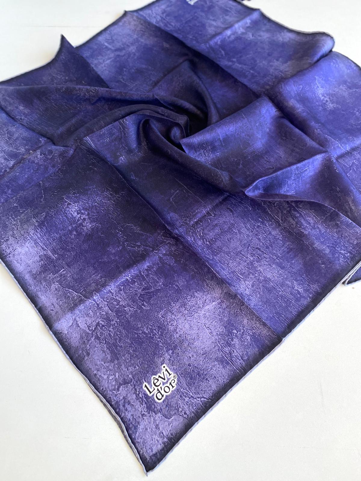 Levidor Twill Pure Silk Scarf 49381 Purple Mixed Pattern