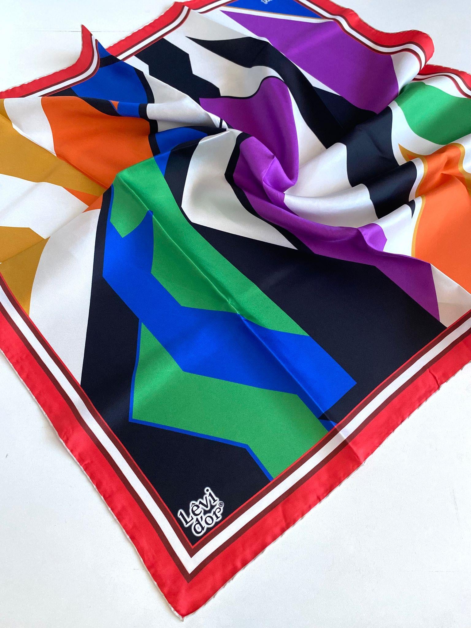 Levidor Tivil Saf İpek Eşarp 49393 Yeşil Karışık Desen