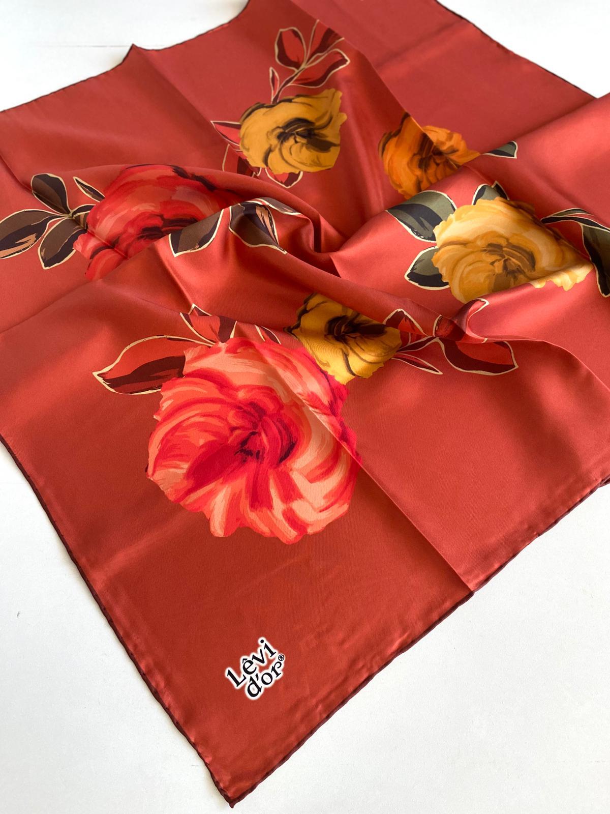 Levidor Twill Pure Silk Scarf 49424 Onion Peel Mixed Pattern