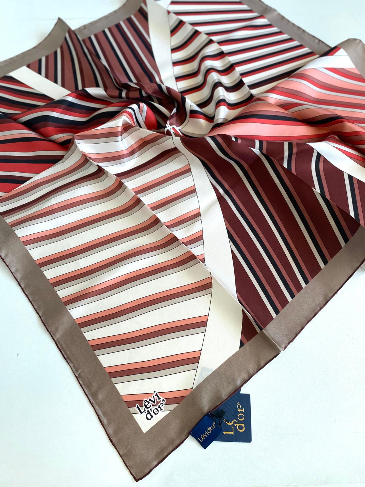 Levidor Tivil Saf İpek Eşarp 49471 Vizon Karışık Desen