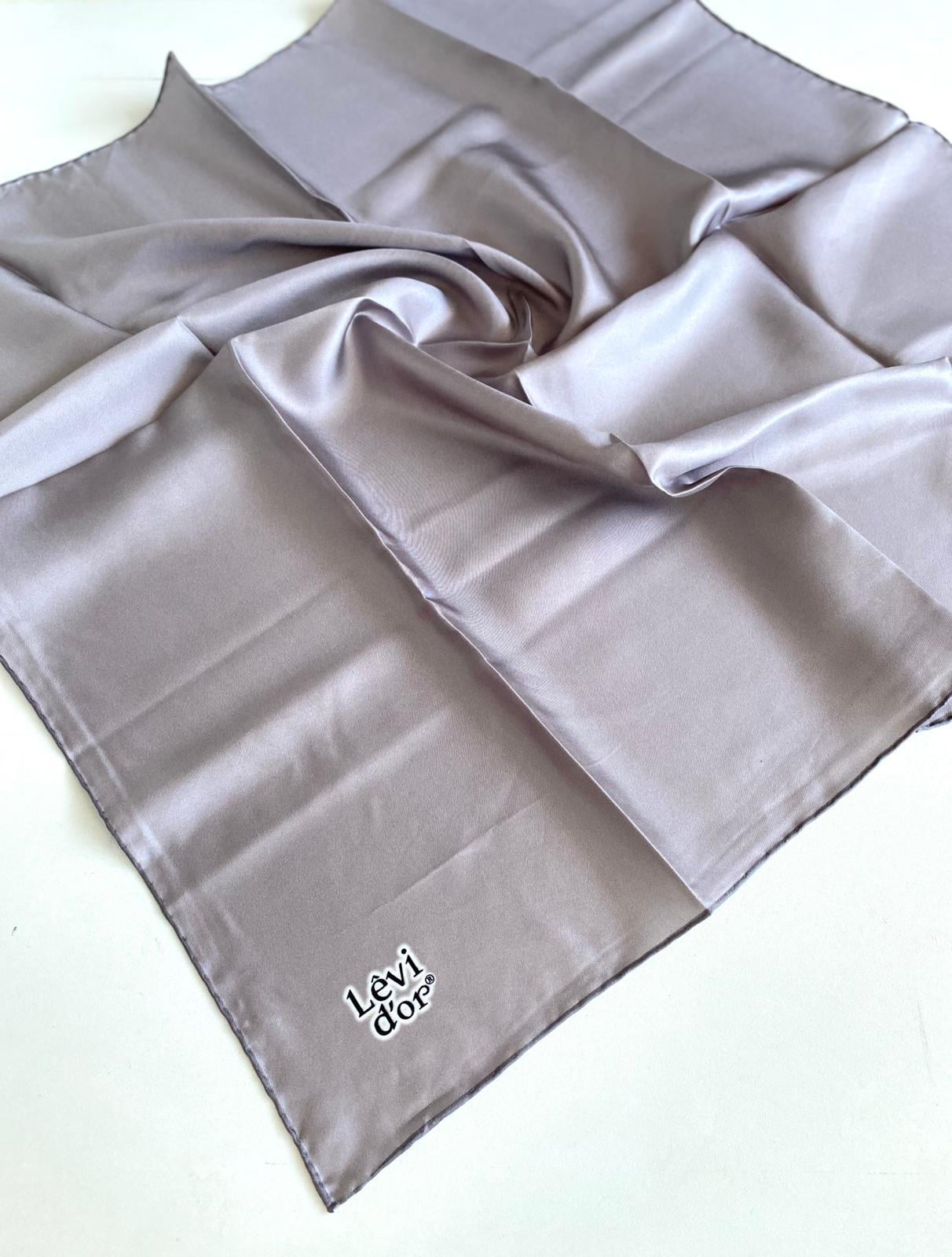 Levidor Tivil Saf İpek Eşarp 49700 Açık Gri Karışık Desen