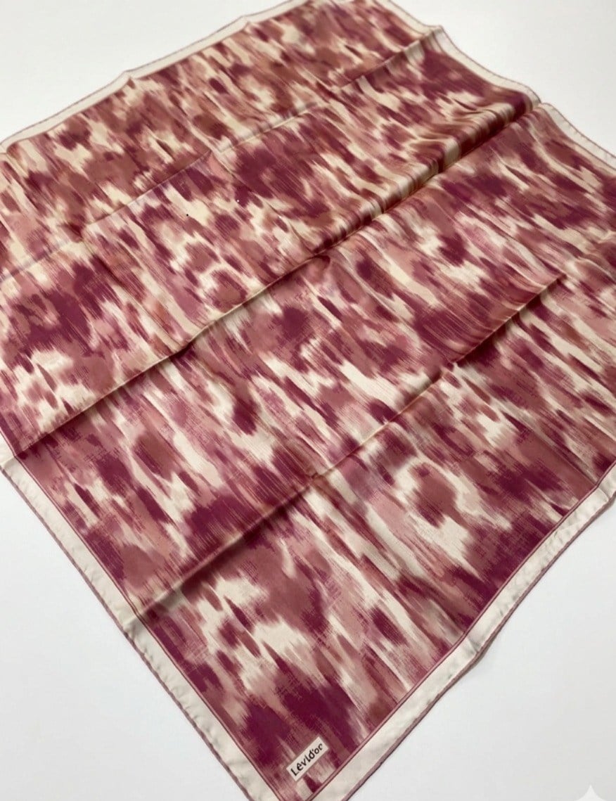 Levidor Tivil Saf İpek Eşarp IST 2651-2 Pudra Soyut Desen