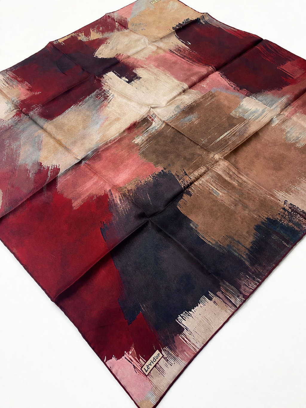 Levidor Tivil Saf İpek Eşarp IST 2871-3 Bordo Soft Desen