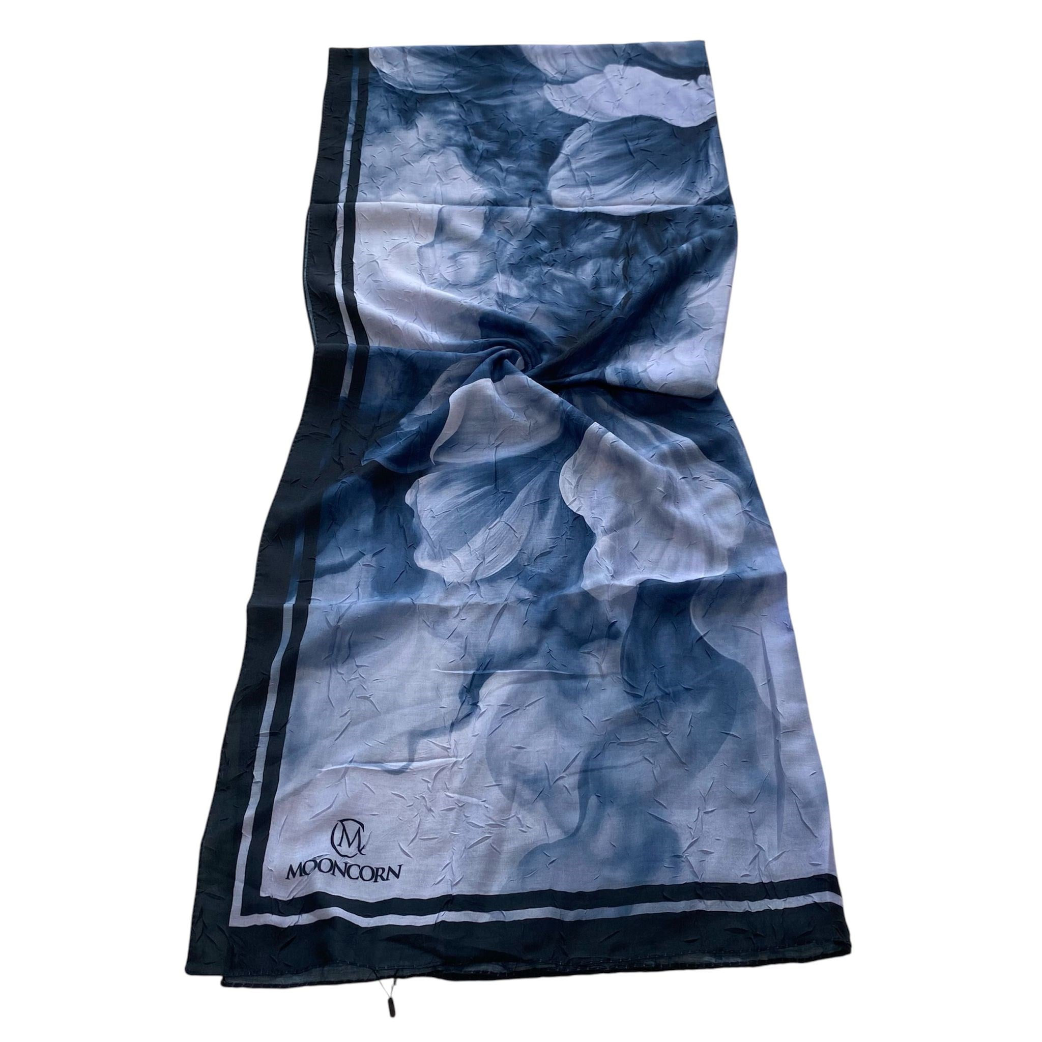 Mooncorn Batik Desen Şal Lacivert 55114