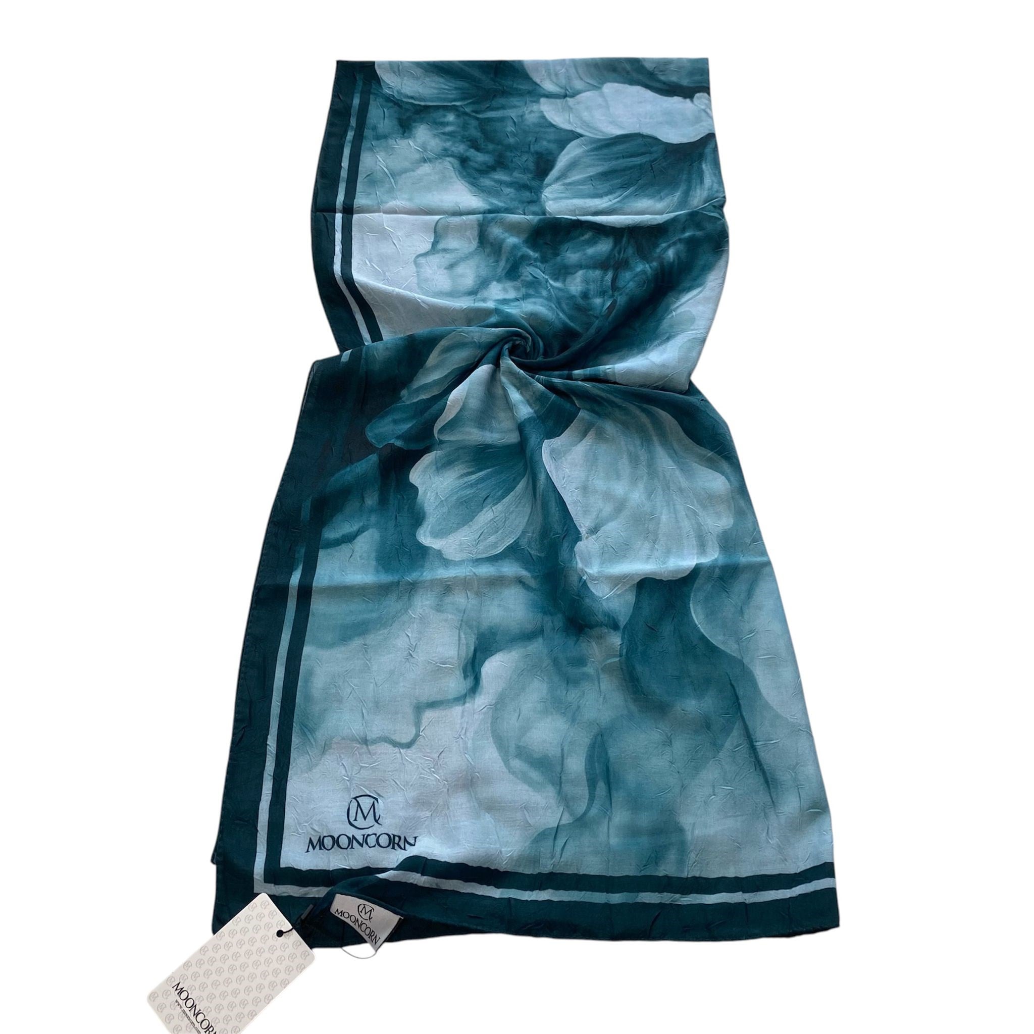Mooncorn Batik Desen Şal Petrol Yeşili 55122