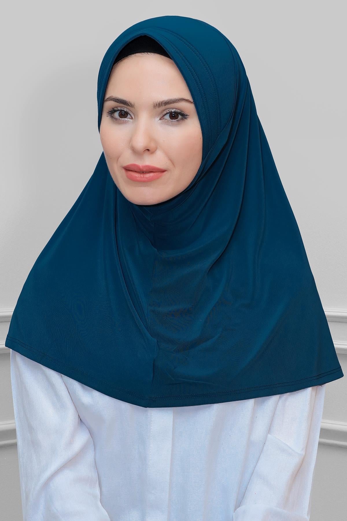 P. Mavisi Pratik Hazır Geçmeli Tesettür Eşarp Sandy Kumaş Sade 1600_17