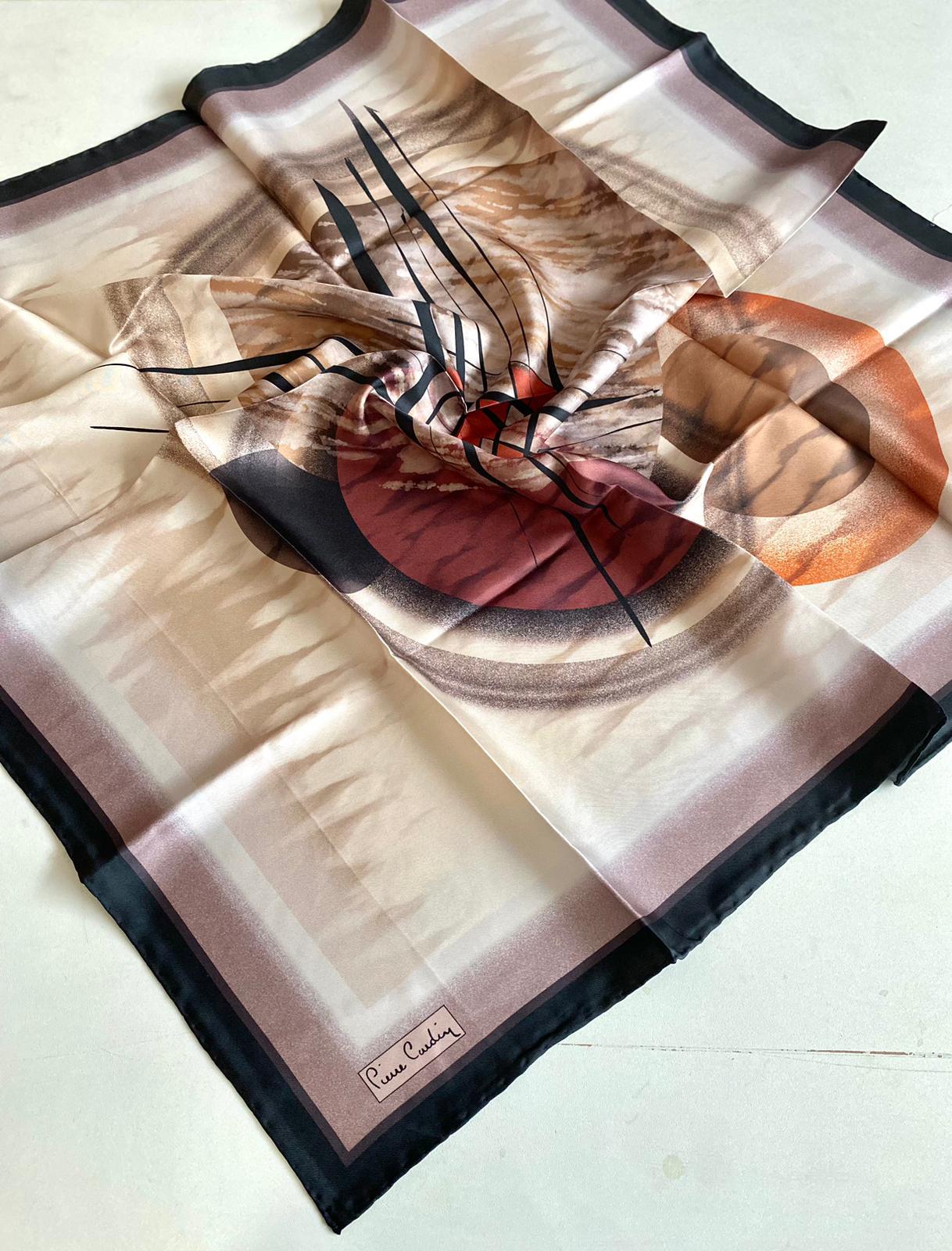 Pierre Cardin Defolu Tivil İpek Eşarp 41491 Vizon Karışık Desen