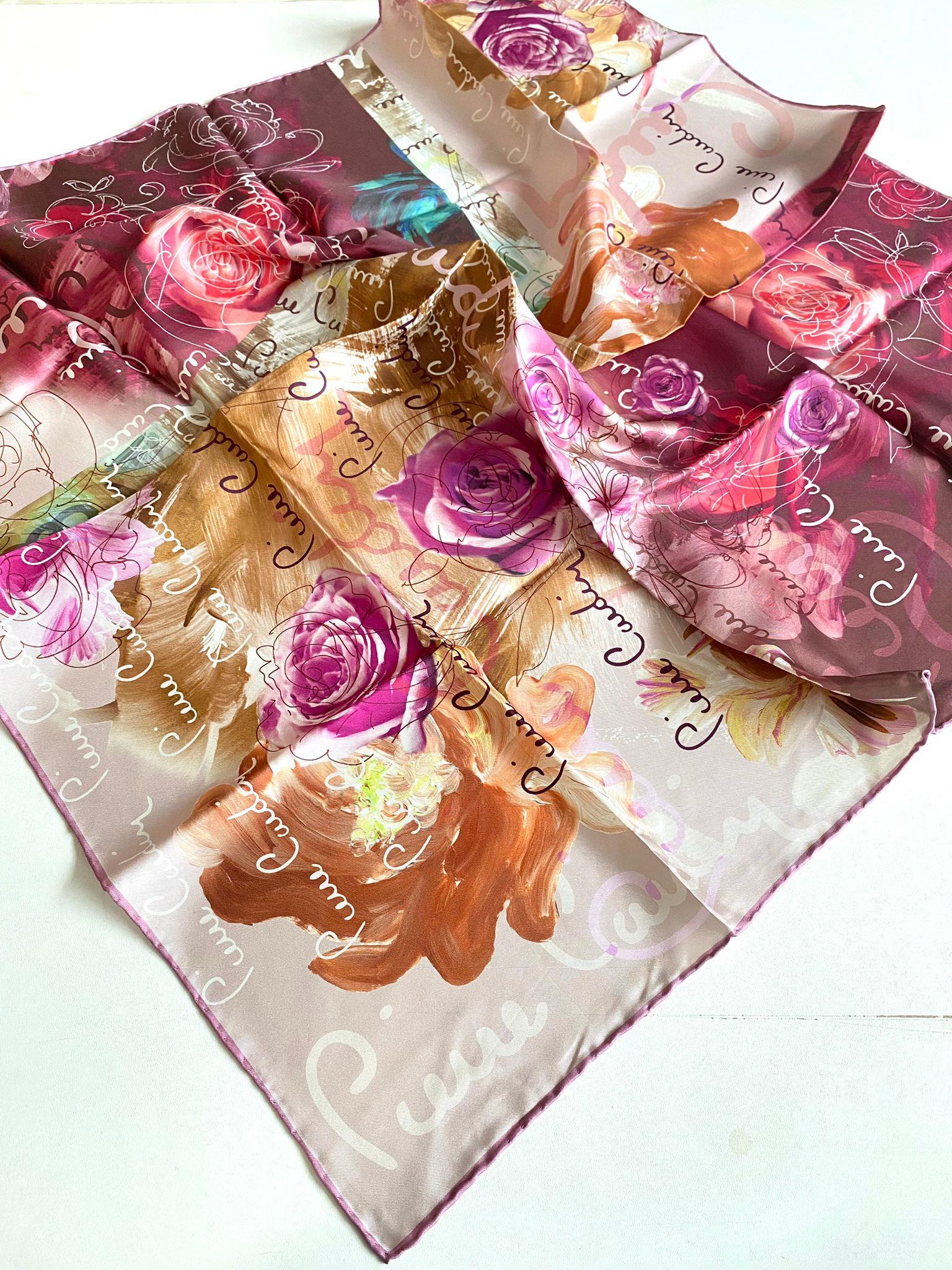 Pierre Cardin Defolu Tivil İpek Eşarp 41460 Pembe Karışık Desen