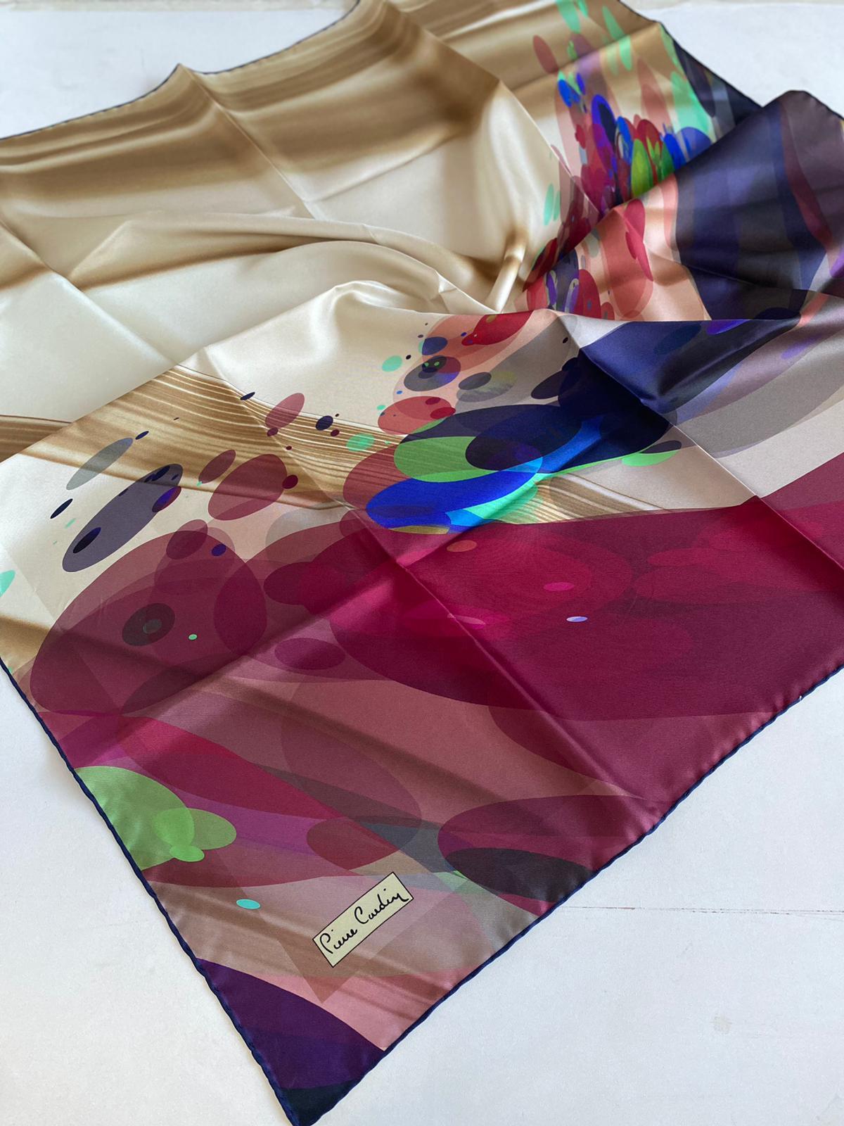 Pierre Cardin Defolu Tivil İpek Eşarp 43506 Pembe Karışık Desen