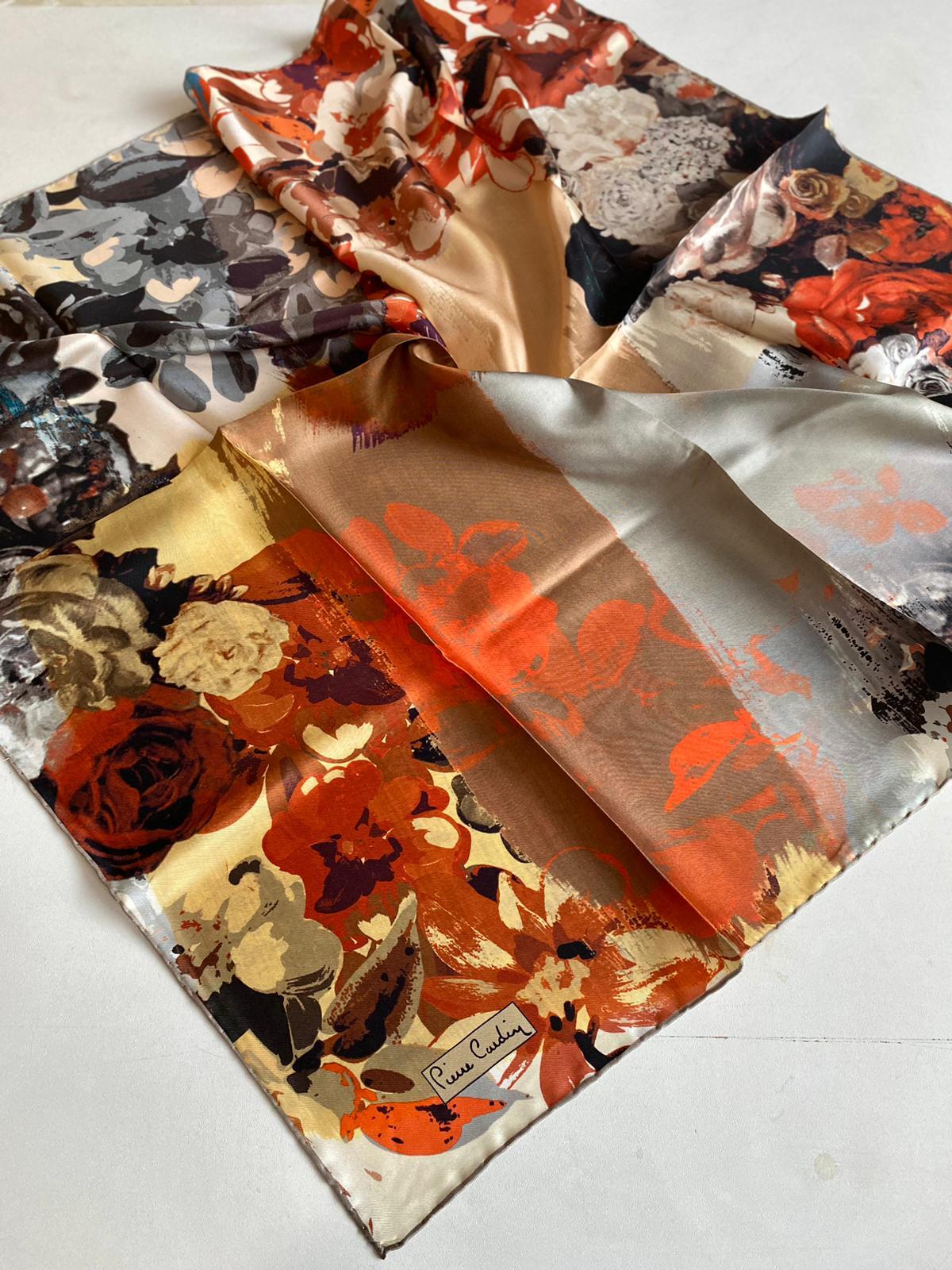 Pierre Cardin Defolu Tivil İpek Eşarp 41469 Vizon Karışık Desen